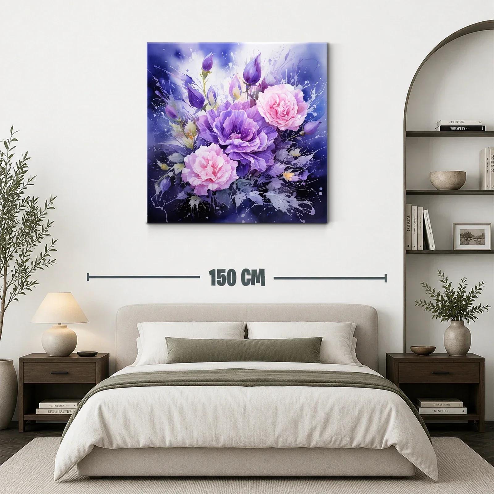 Ramo de flores en tonos violetas y rosa pastel — miniatura 3