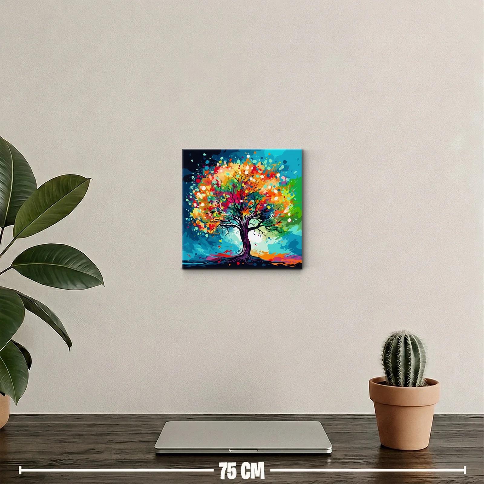Árbol colorido en explosión de tonos vivos y dinámicos — miniatura 2