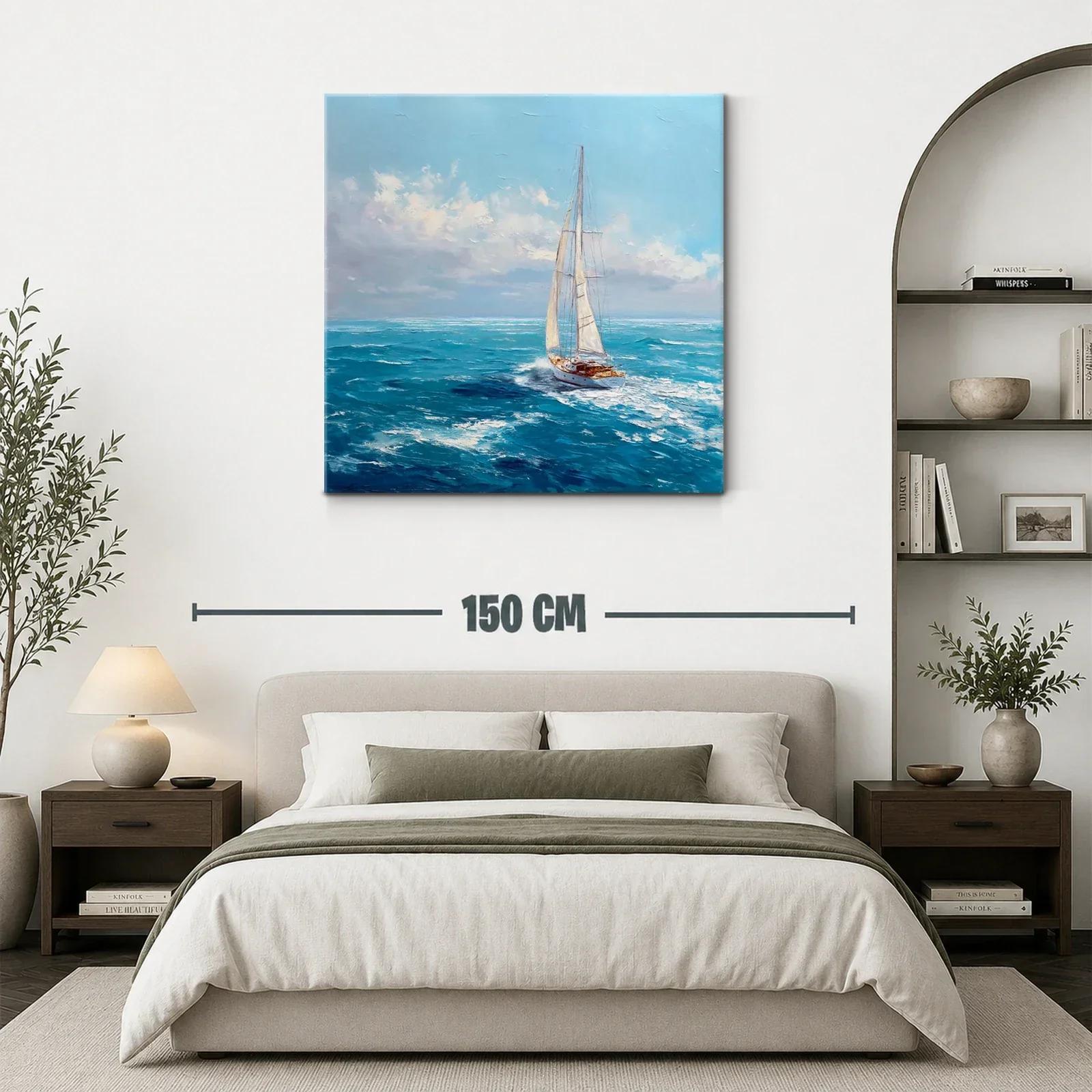 Velero navegando en mar abierto bajo cielo despejado — miniatura 3