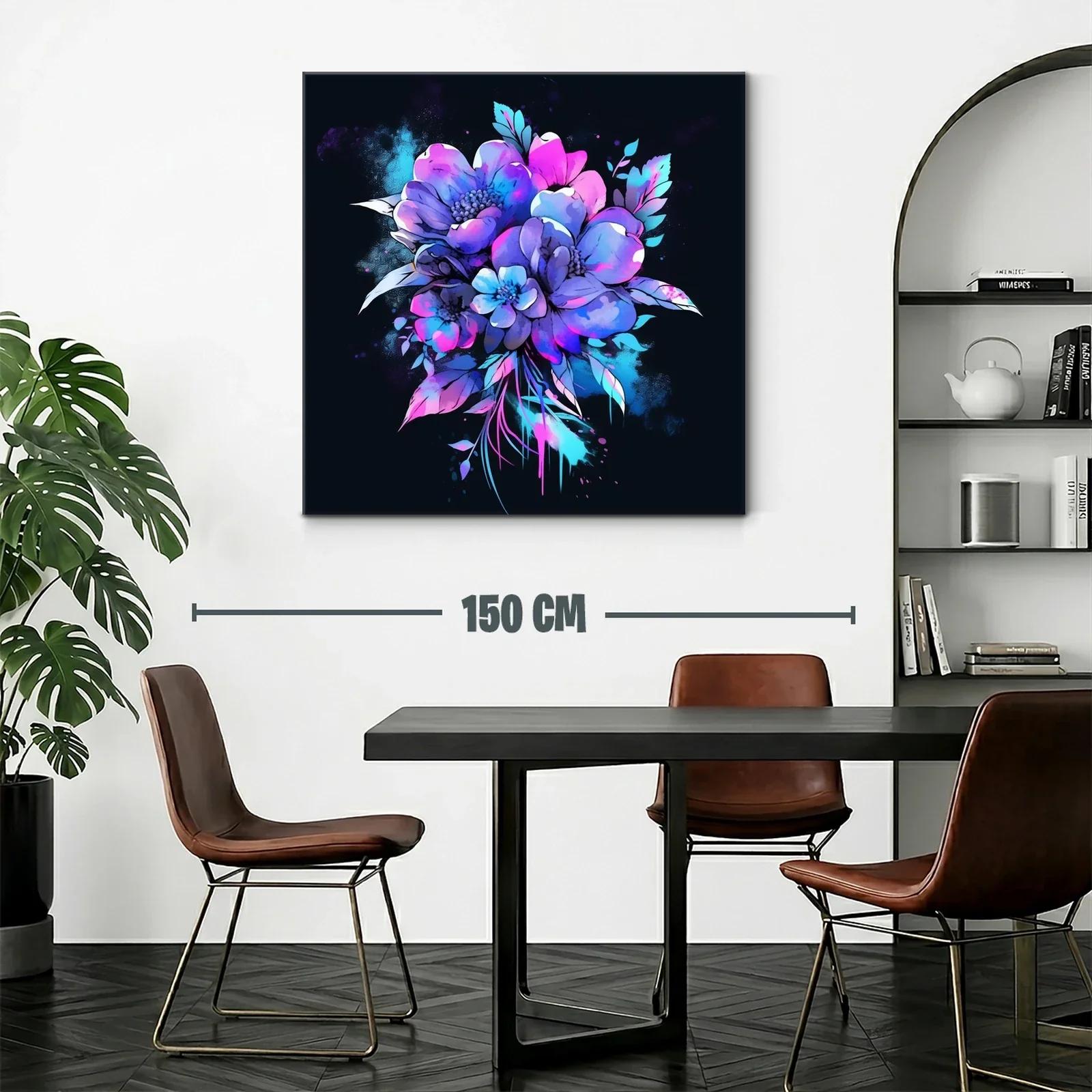 Ramo de flores en tonos violetas y azules vibrantes — miniatura 2
