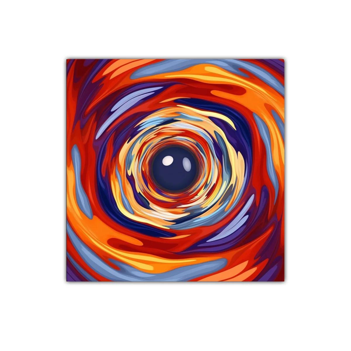 Cuadro abstracto con espiral de colores vibrantes y energía dinámica — imagen principal