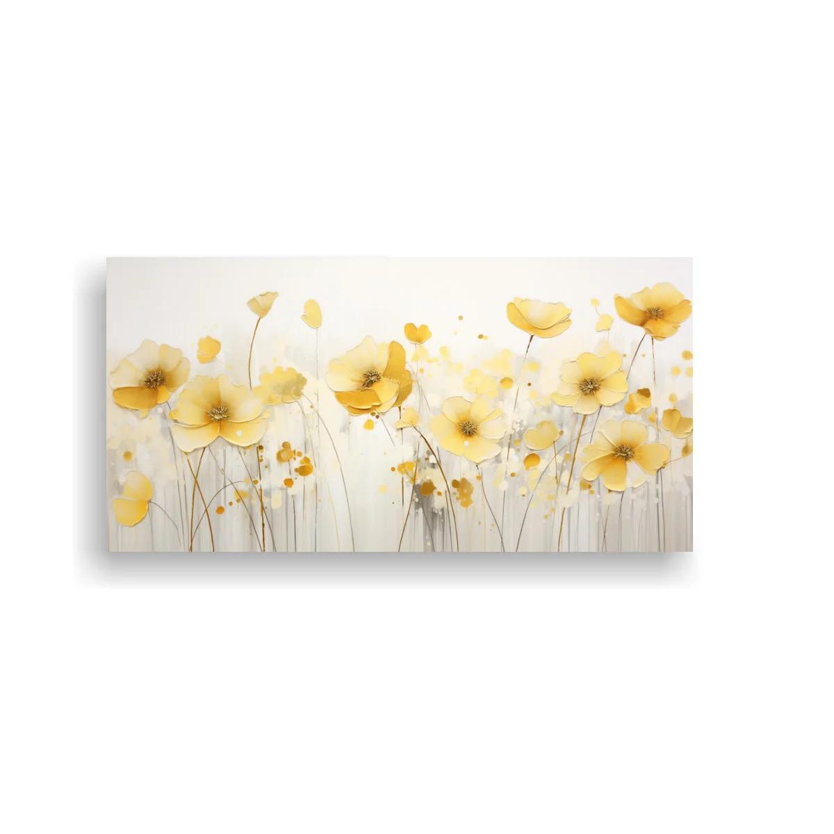 Cuadro amapolas doradas con tallos ligeros — imagen principal