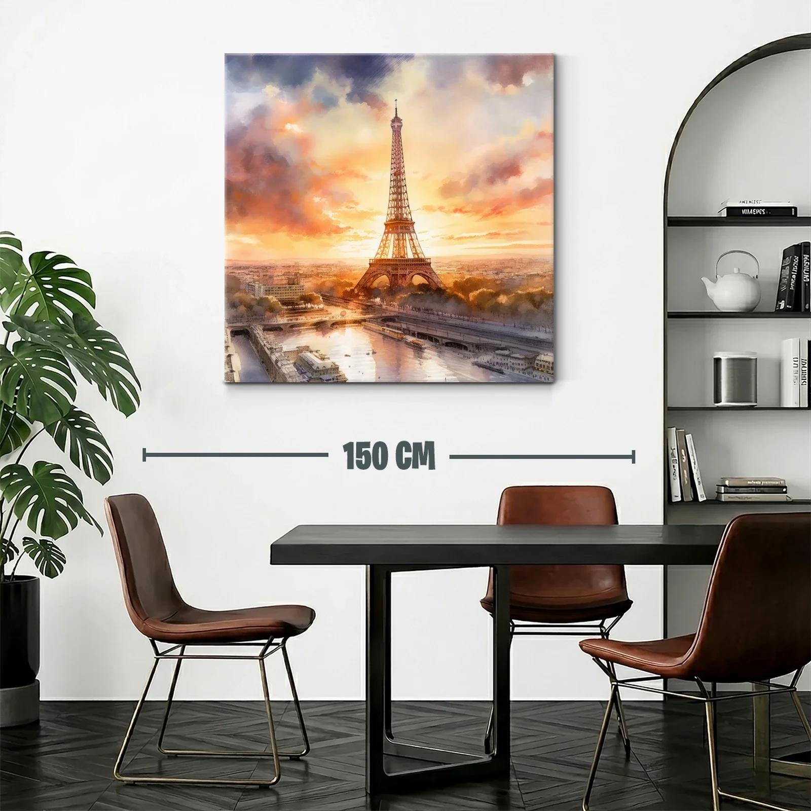 Atardecer romántico con la Torre Eiffel en París — miniatura 2