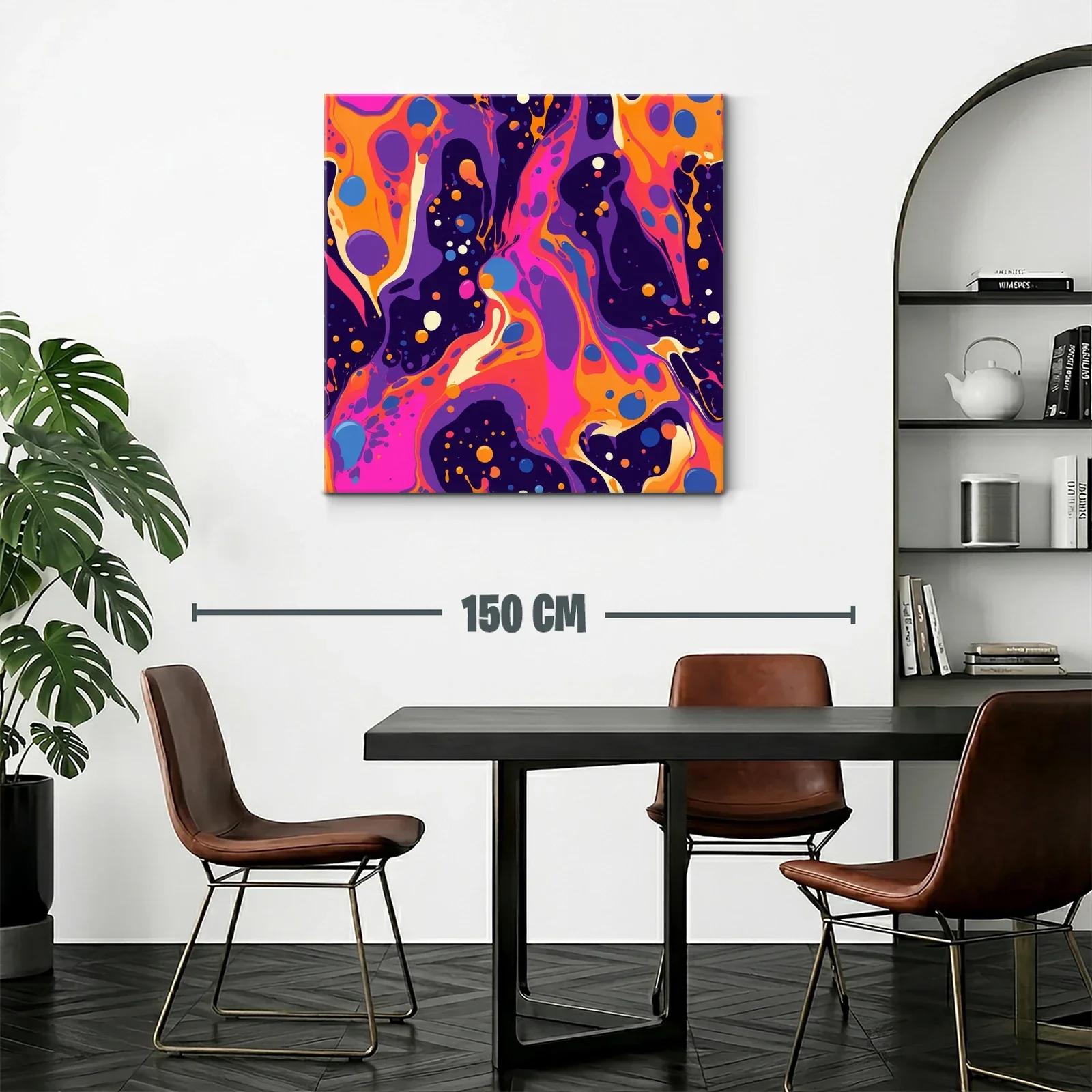 Cuadro abstracto vibrante con contrastes intensos y dinámicos — miniatura 2