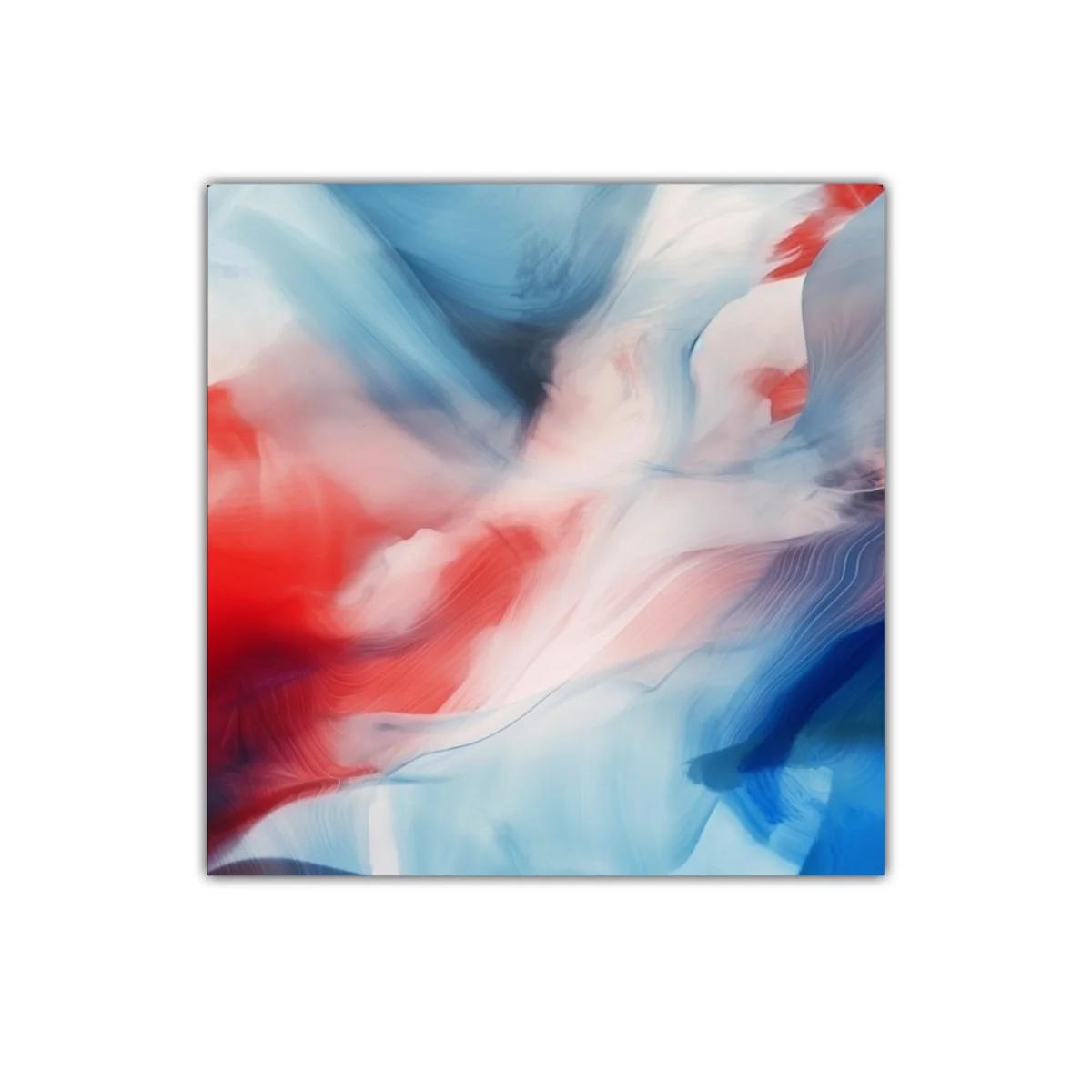 Composición abstracta en tonos rojo y azul vibrantes — miniatura 1