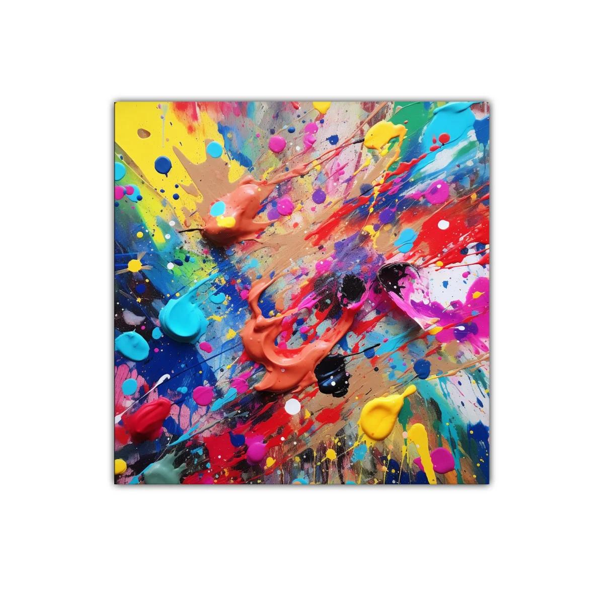 Cuadro abstracto explosión de colores vibrantes y expresivos — miniatura 1