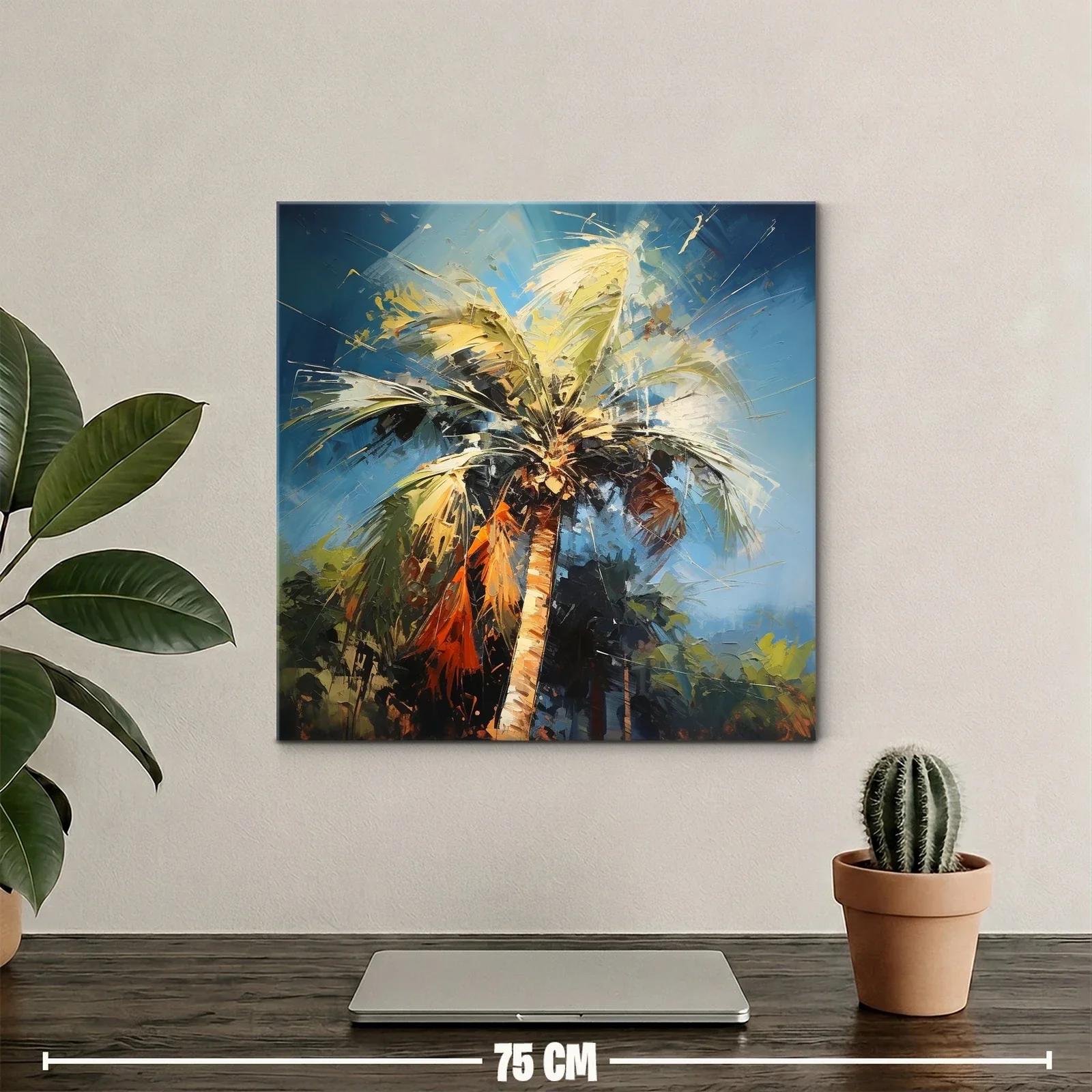 Palmera vibrante con cielo azul y luces cálidas — miniatura 2