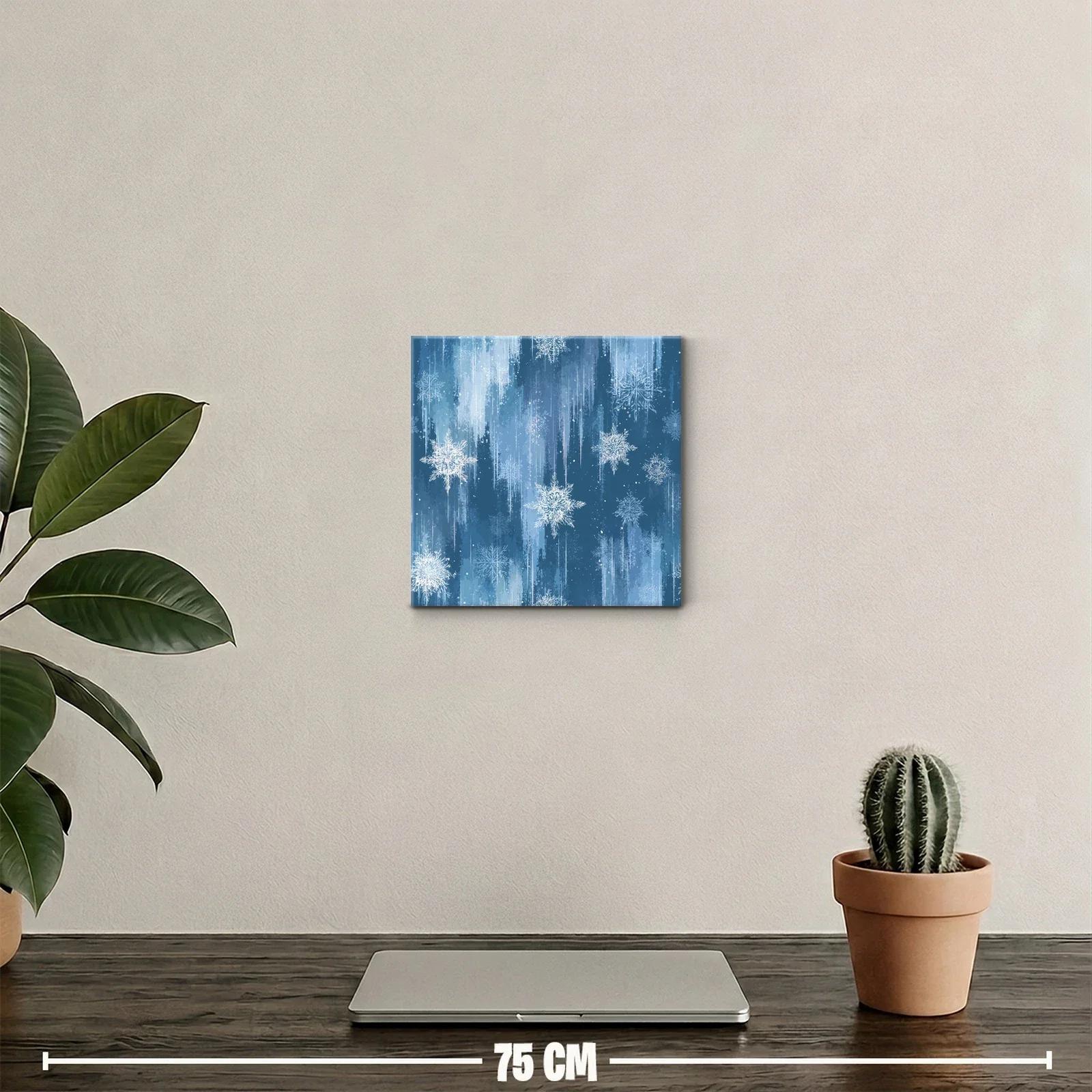 Cuadro decorativo con delicados copos de nieve azules — miniatura 2