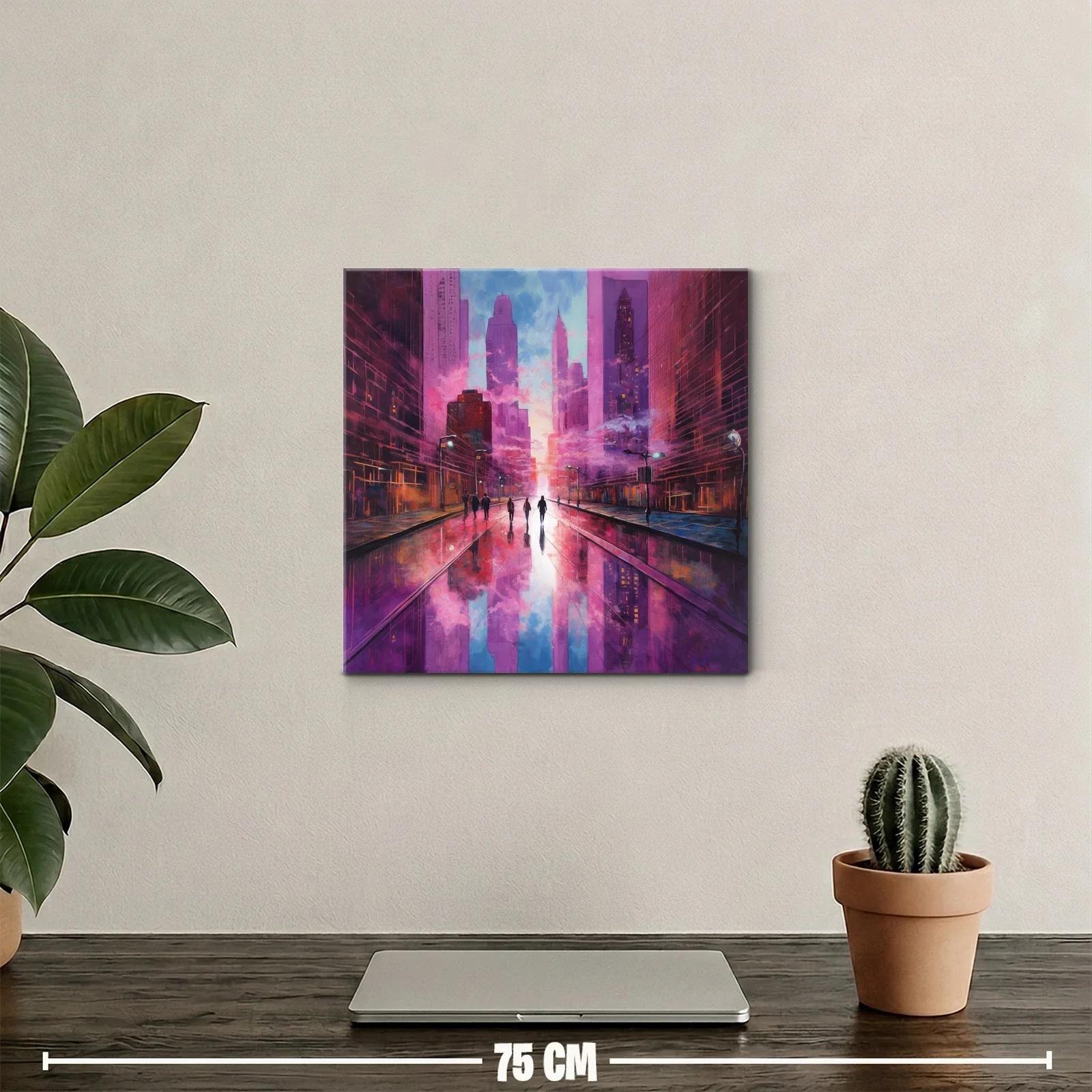 Paisaje urbano al atardecer con reflejos vibrantes — miniatura 2