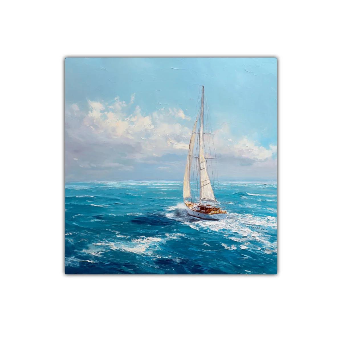 Velero navegando en mar abierto bajo cielo despejado — imagen principal