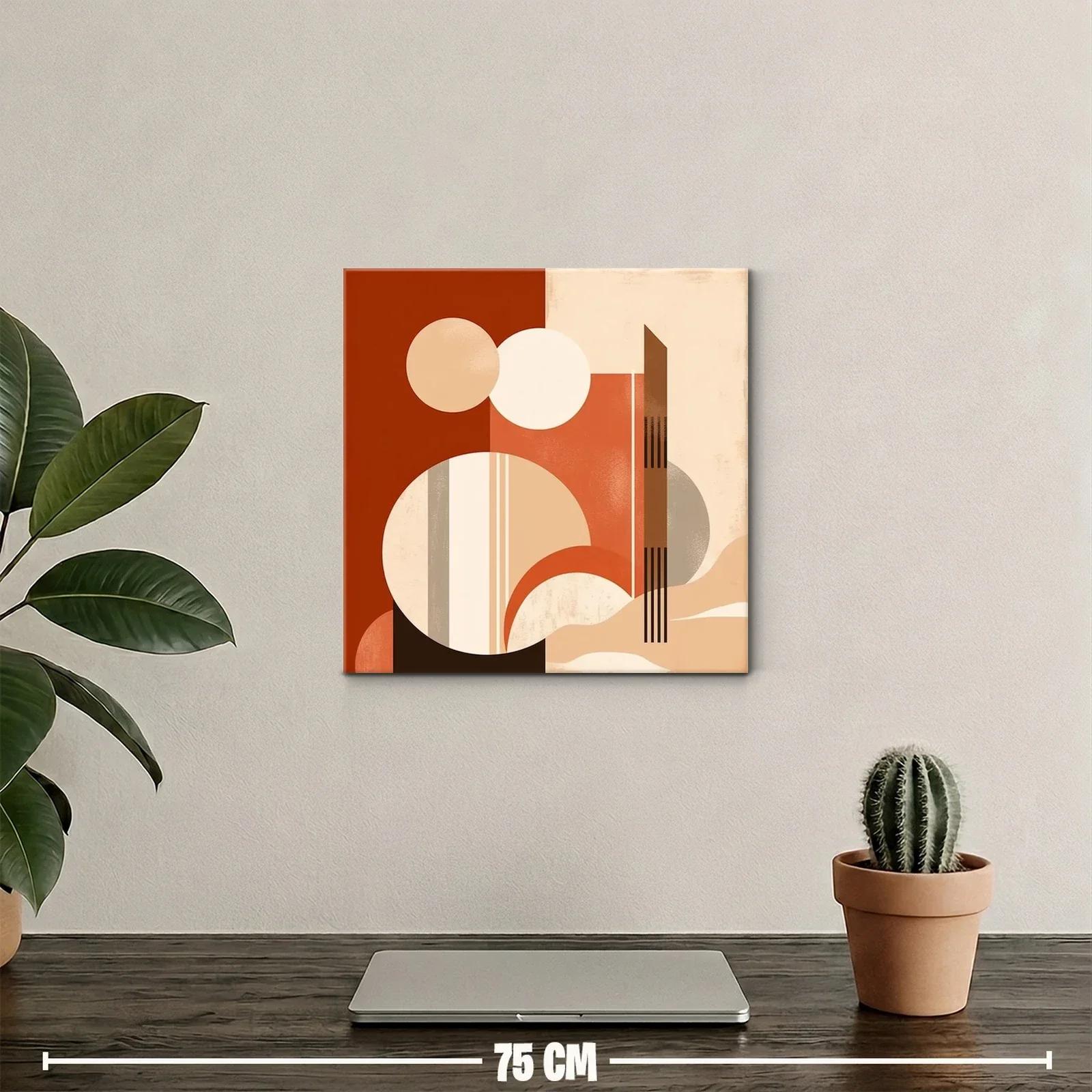 Composición abstracta con formas geométricas en tonos cálidos — miniatura 2