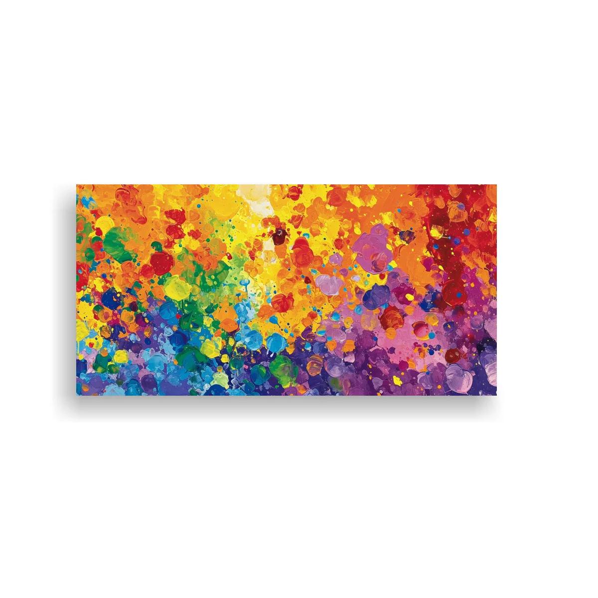 Cuadro salpicaduras de pintura multicolor en horizontal