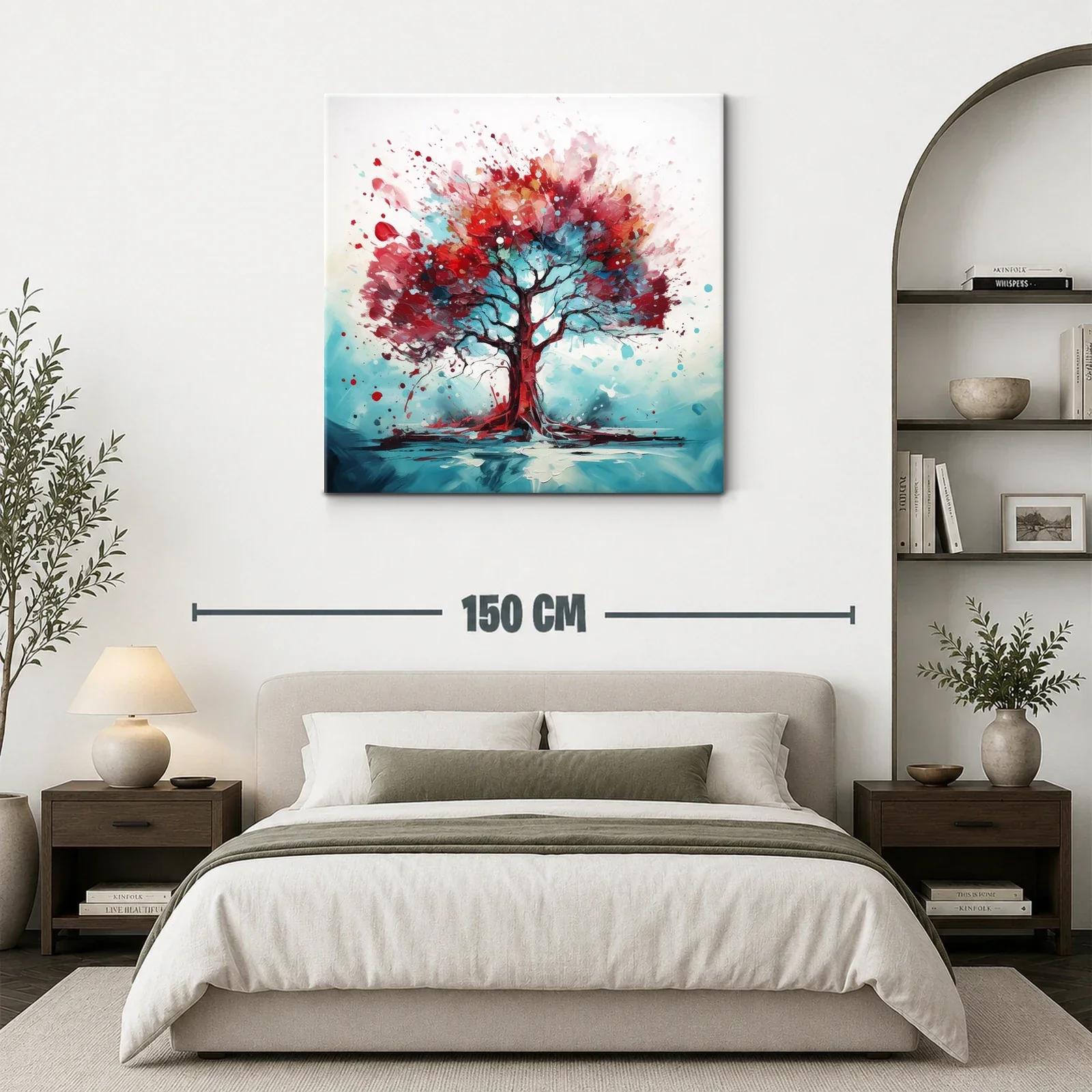 Árbol vibrante con destellos rojos y azules intensos — miniatura 3