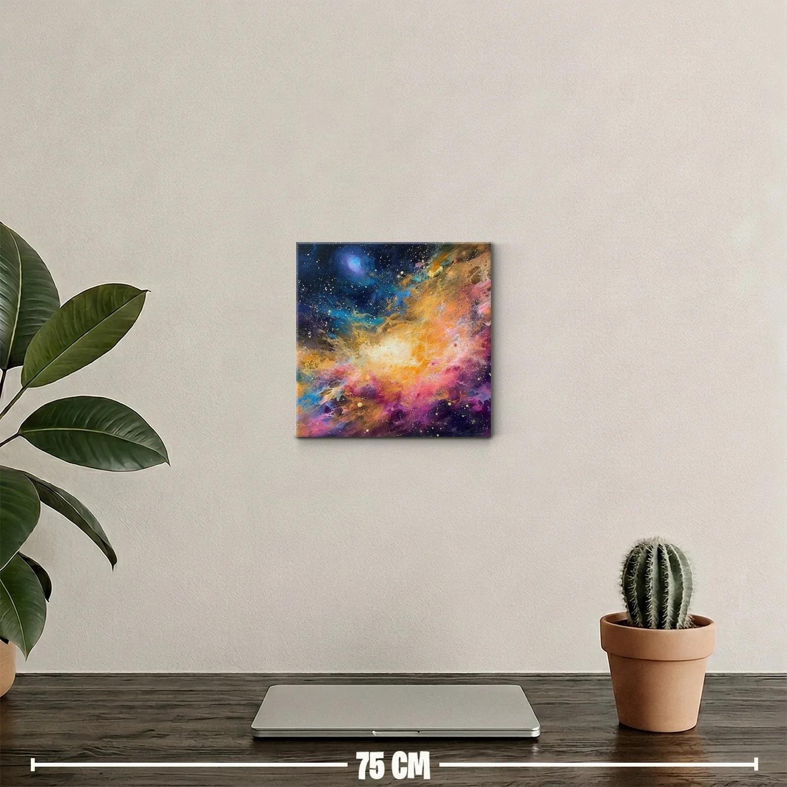 Cuadro vibrante con explosión de colores y textura cósmica — miniatura 2