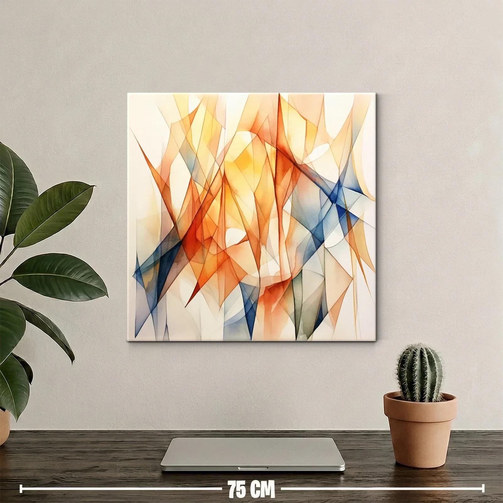 Composición abstracta con tonos cálidos y azules intensos — miniatura 2