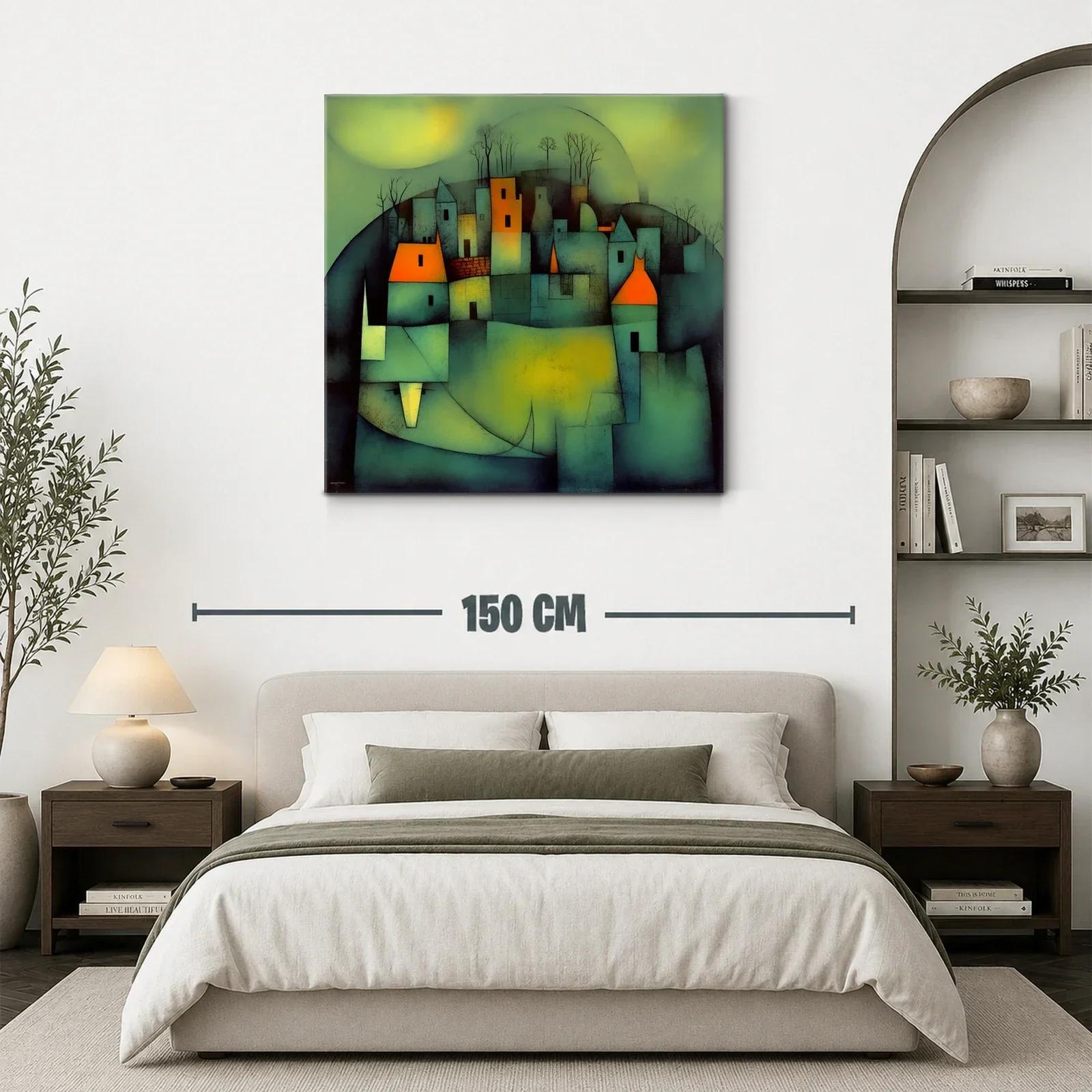 Pueblo abstracto con luces cálidas y ambiente misterioso — miniatura 3