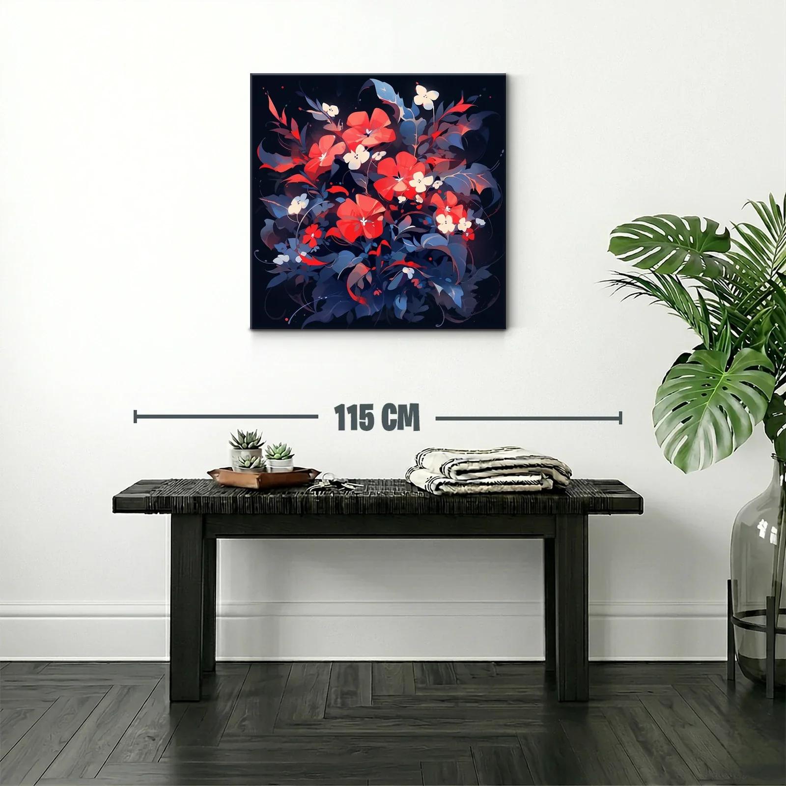 Flores vibrantes con tonos rojos y azules intensos — miniatura 2