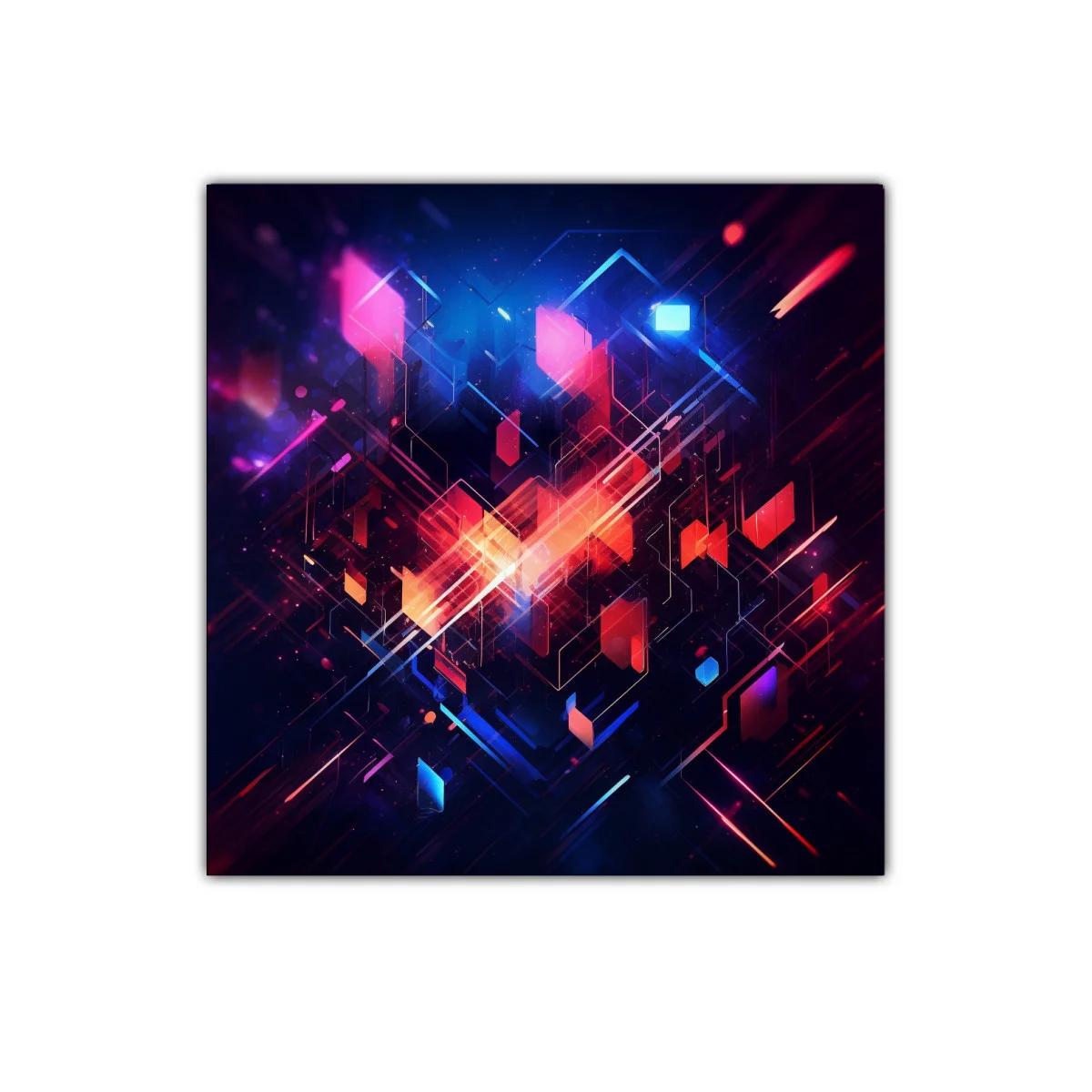 Composición geométrica vibrante con luces y contrastes intensos — imagen principal