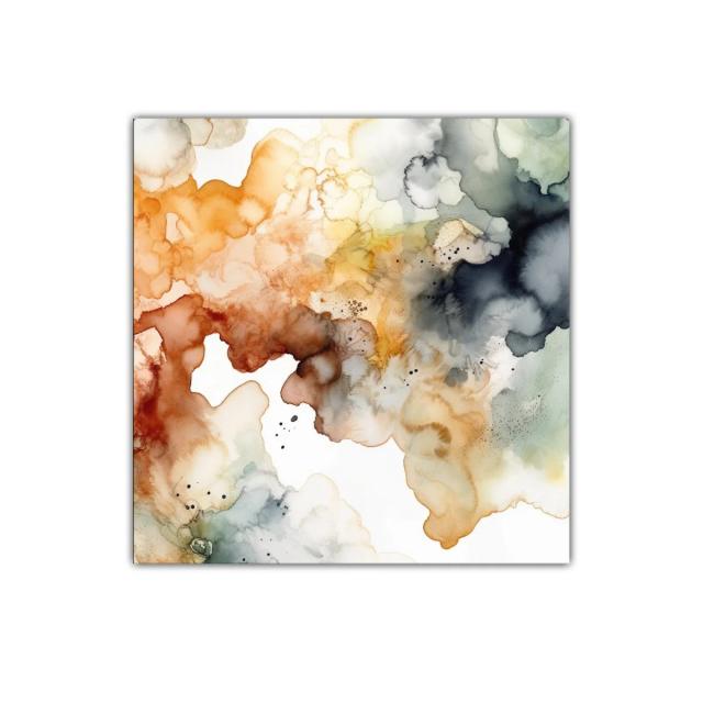 Cuadro abstracto con tonos cálidos y fríos para ambientes modernos