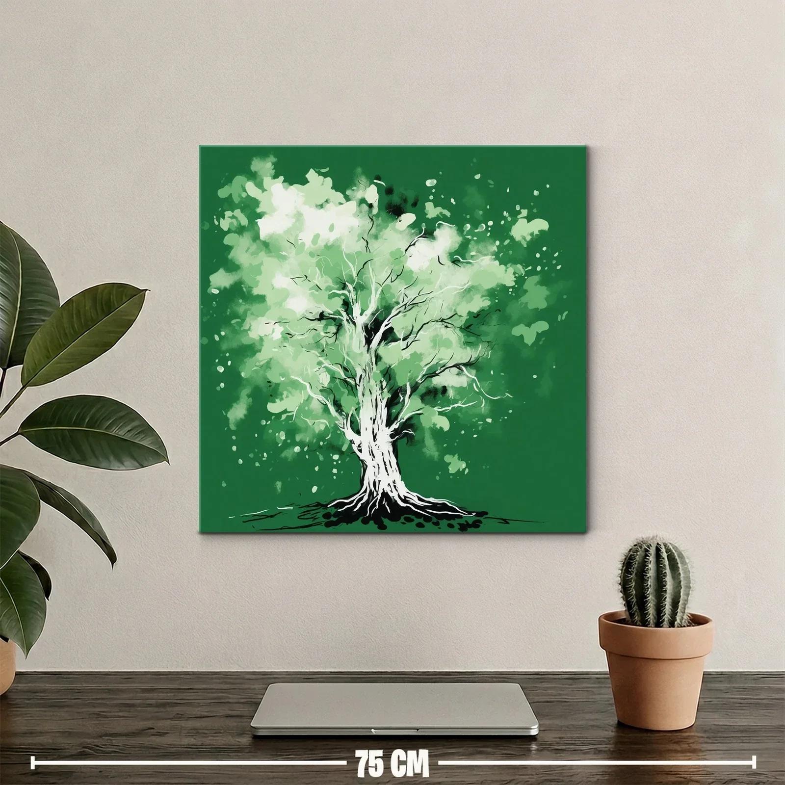 Árbol verde con estilo acuarela y toque artístico — miniatura 2