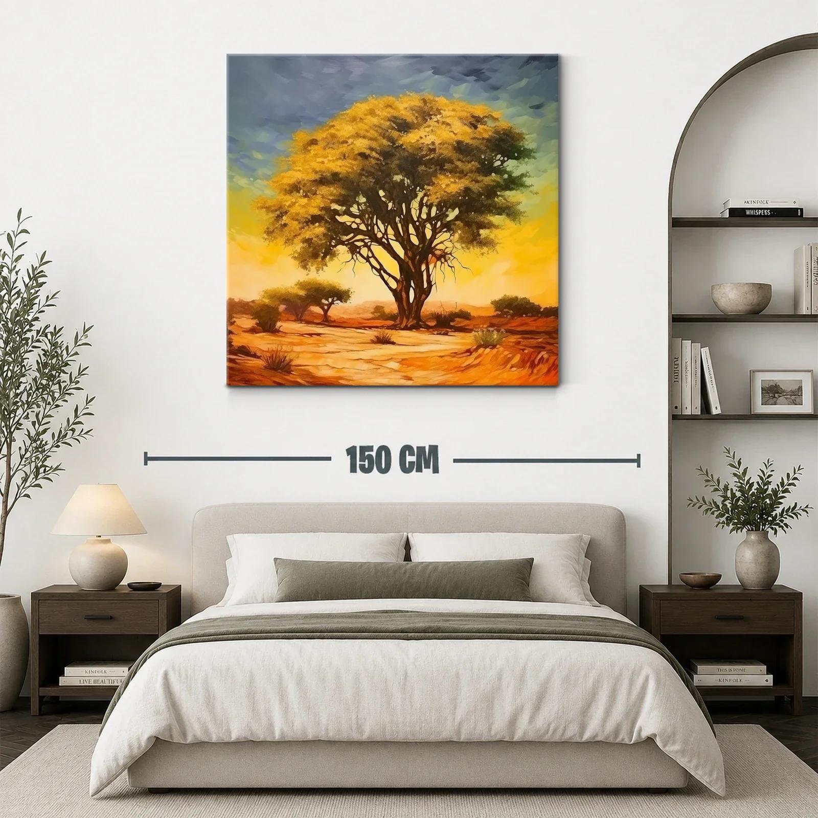 Árbol solitario en paisaje desértico al atardecer — miniatura 3