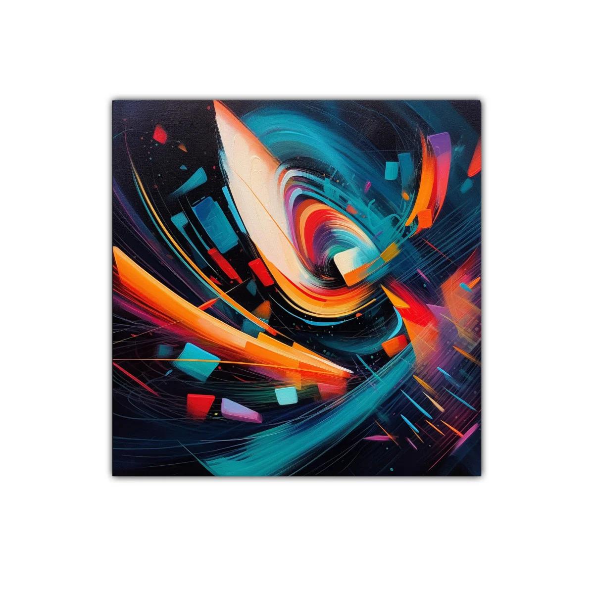 Arte abstracto dinámico con vibrantes tonos cálidos y fríos — imagen principal