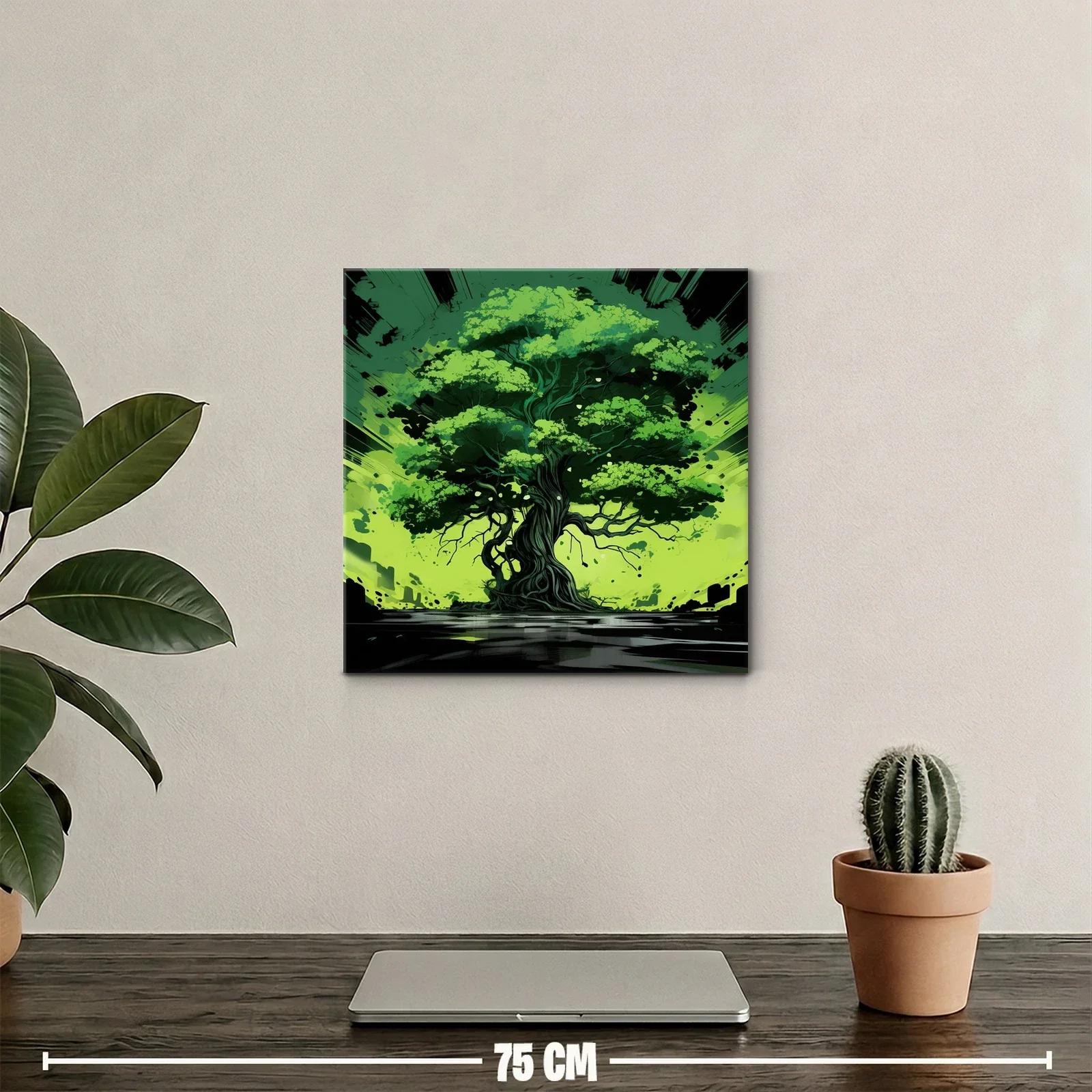 Impresionante composición de árbol vibrante en tonos verdes — miniatura 2