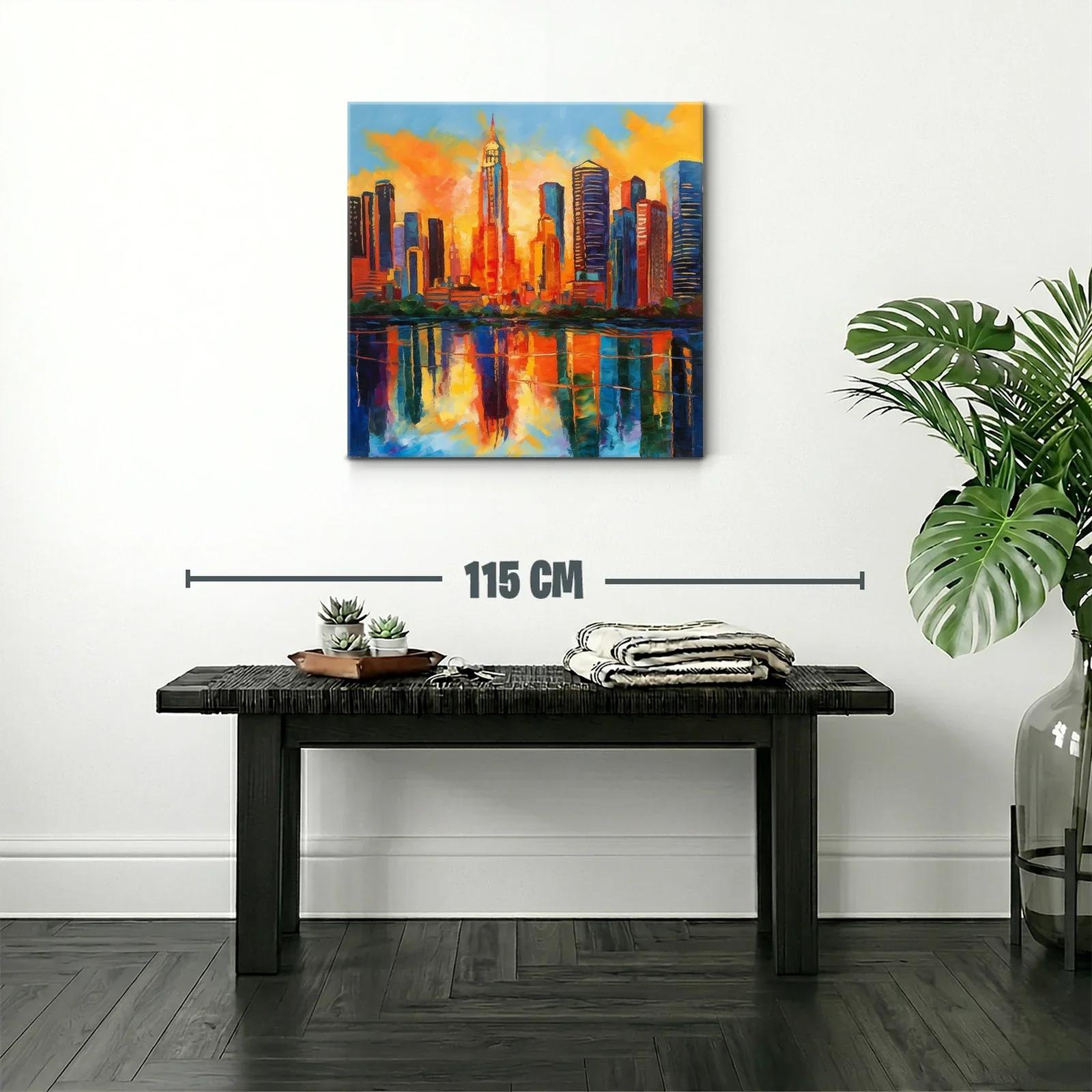 Atardecer vibrante en ciudad con reflejos impresionantes — miniatura 2