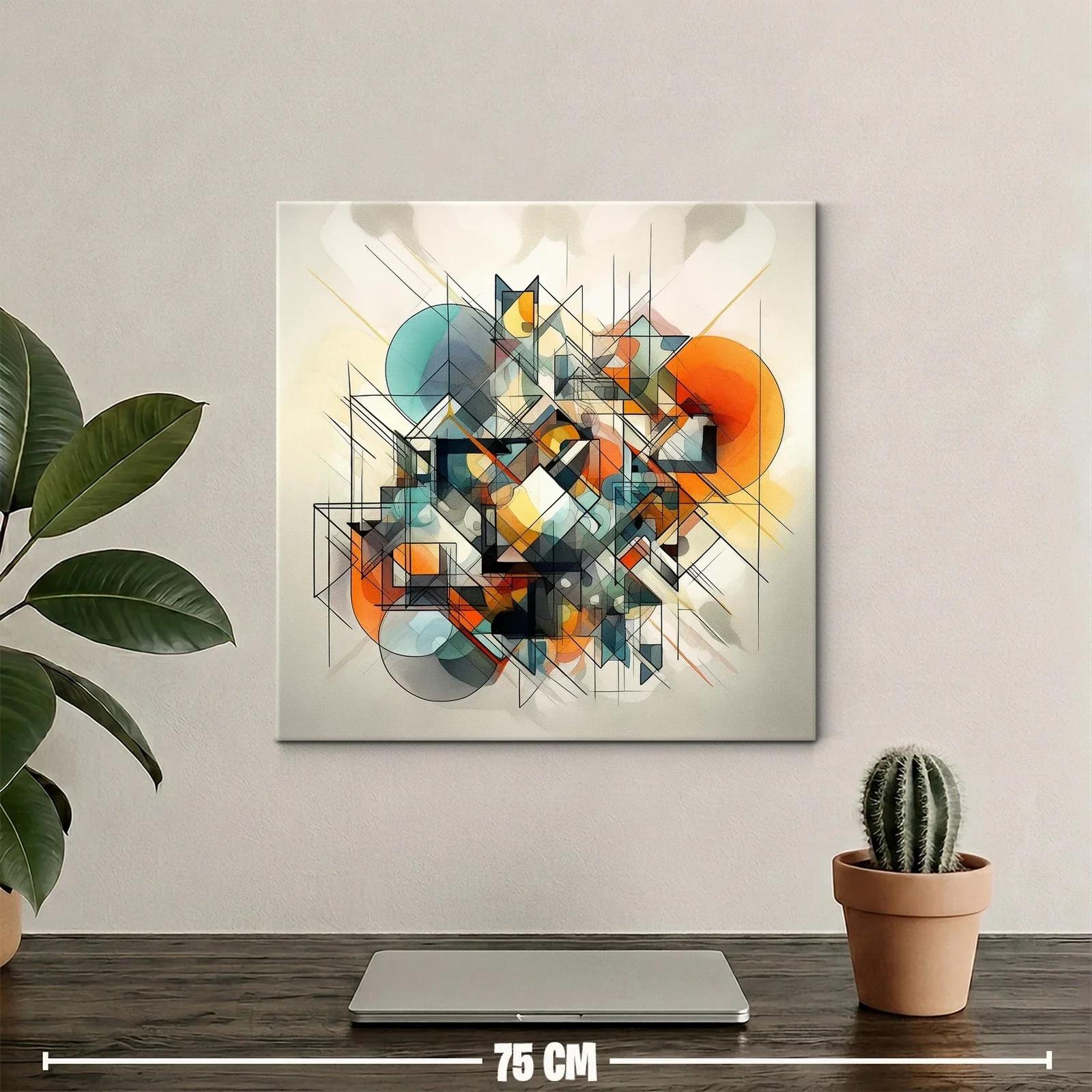 Composición geométrica en tonos cálidos y fríos vibrantes — miniatura 2