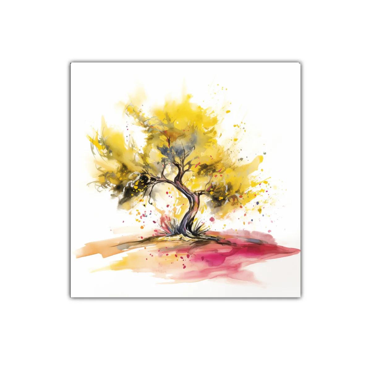 Árbol en explosión de colores otoñales vibrantes