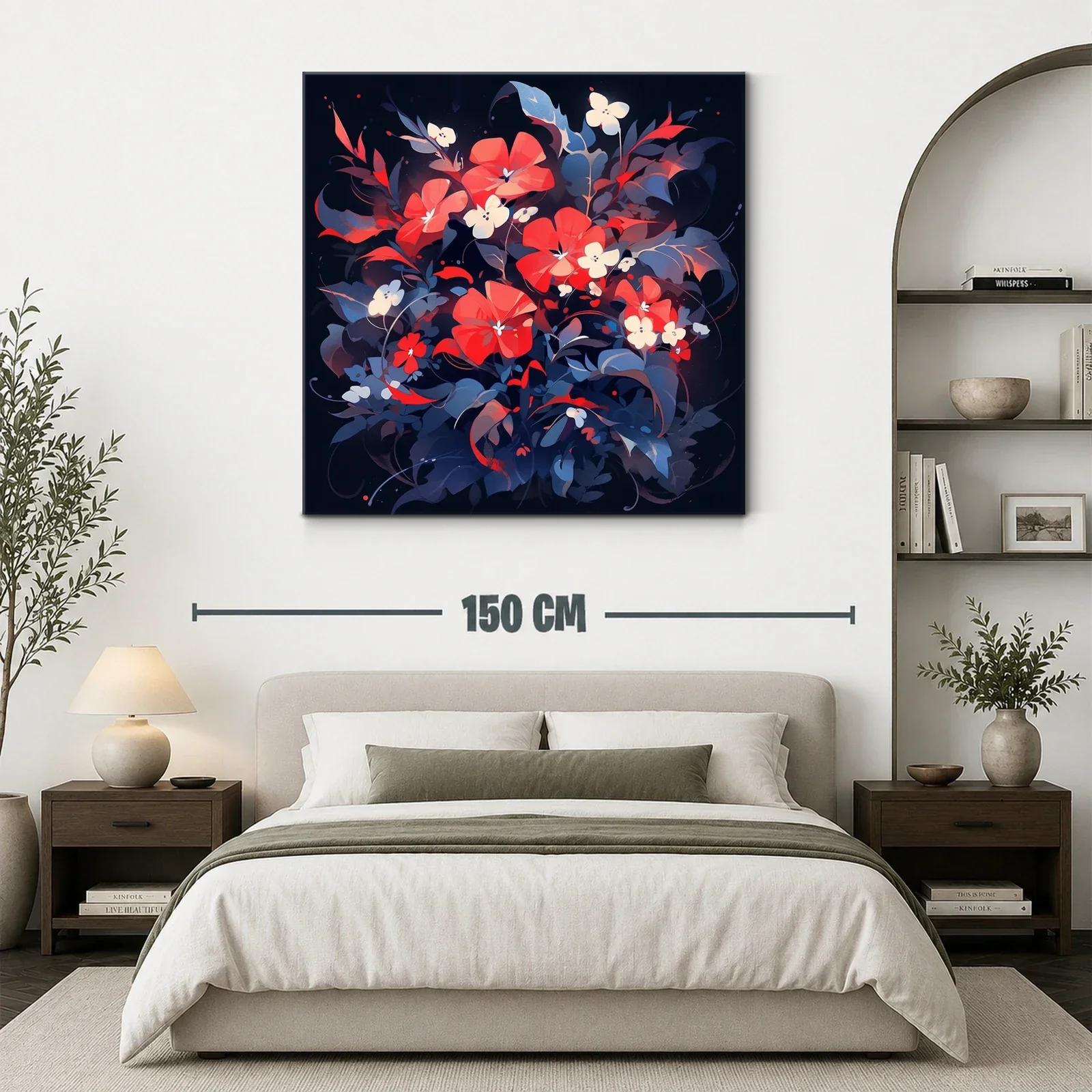 Flores vibrantes con tonos rojos y azules intensos — miniatura 3