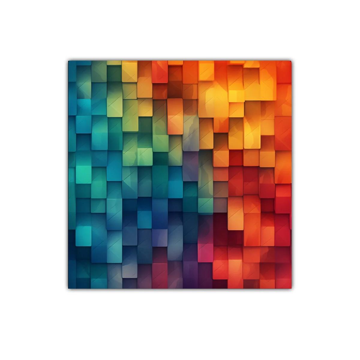 Cuadro abstracto con bloques de colores vibrantes — imagen principal