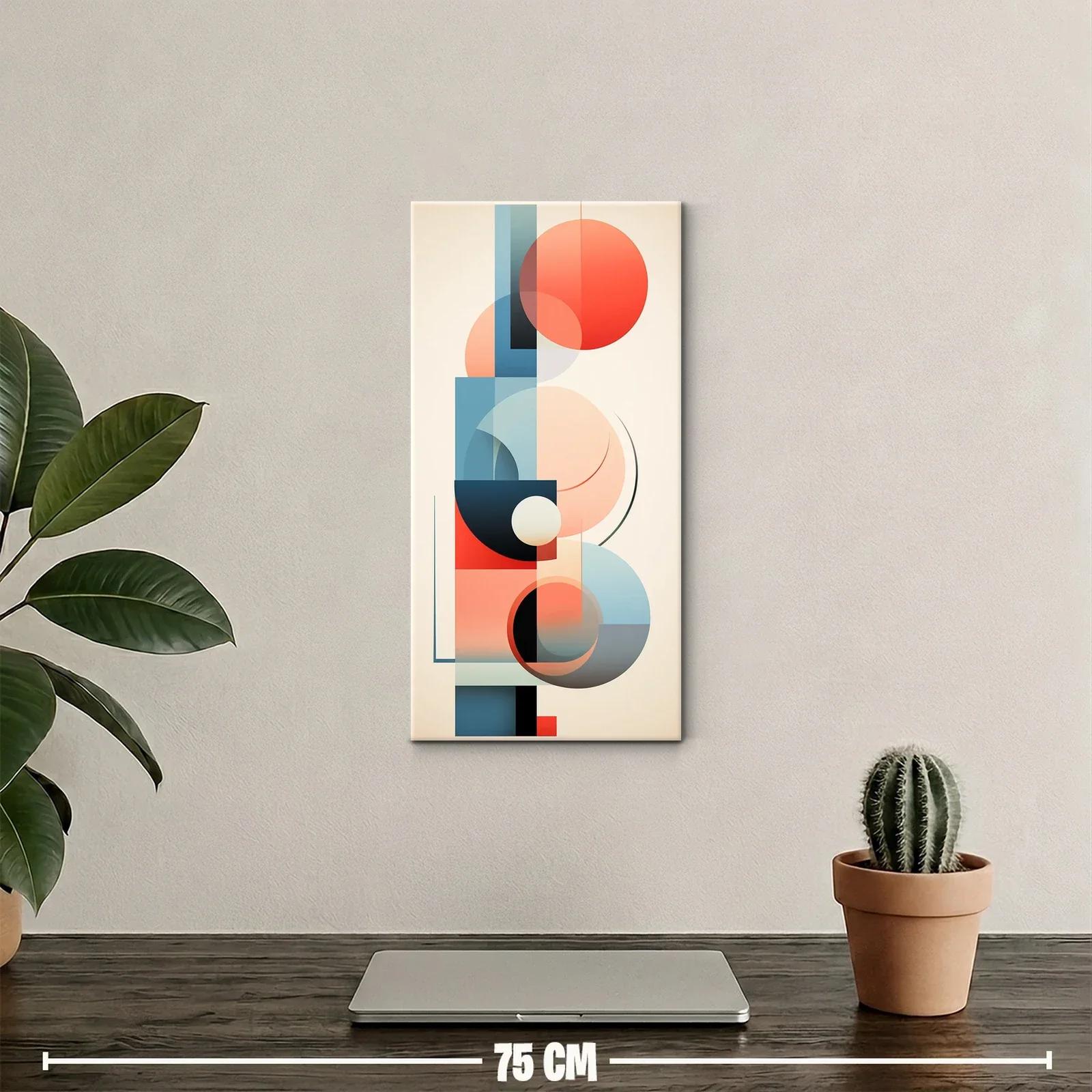Cuadro abstracto de círculos superpuestos y barras rectangulares — miniatura 2