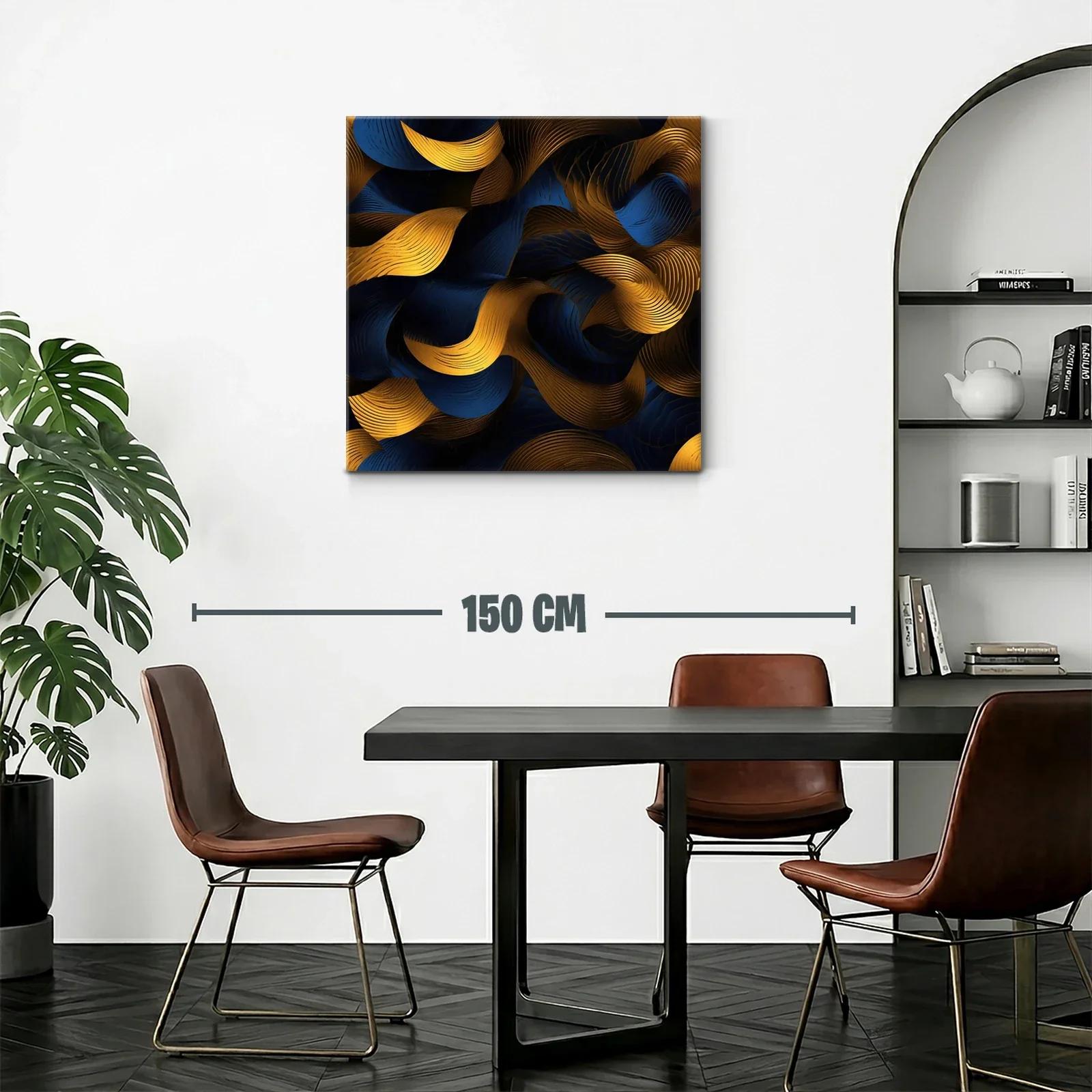 Composiciones fluidas en tonos dorados y azul profundo — miniatura 2