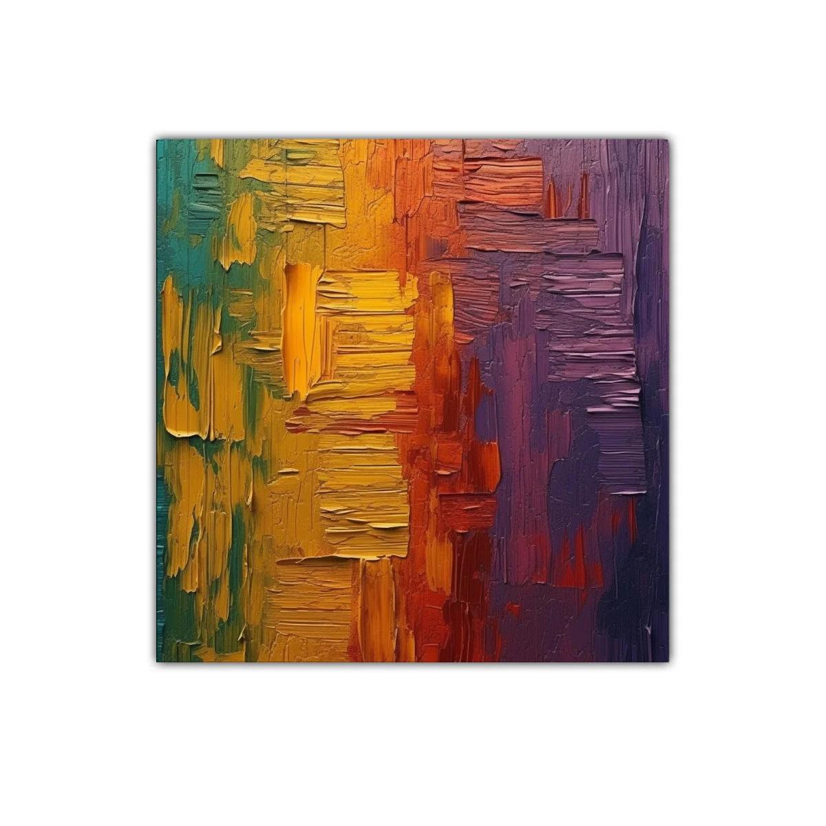 Cuadro abstracto con texturas y vibrantes tonos cálidos — imagen principal
