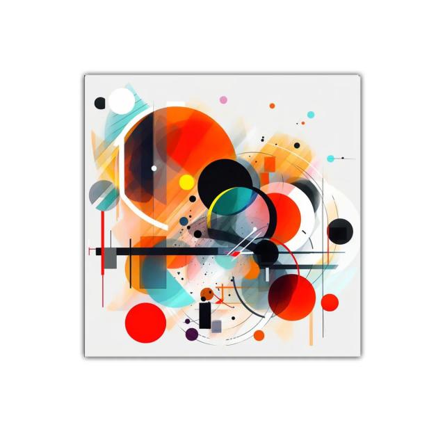 Cuadro decorativo con formas geométricas en colores vivos