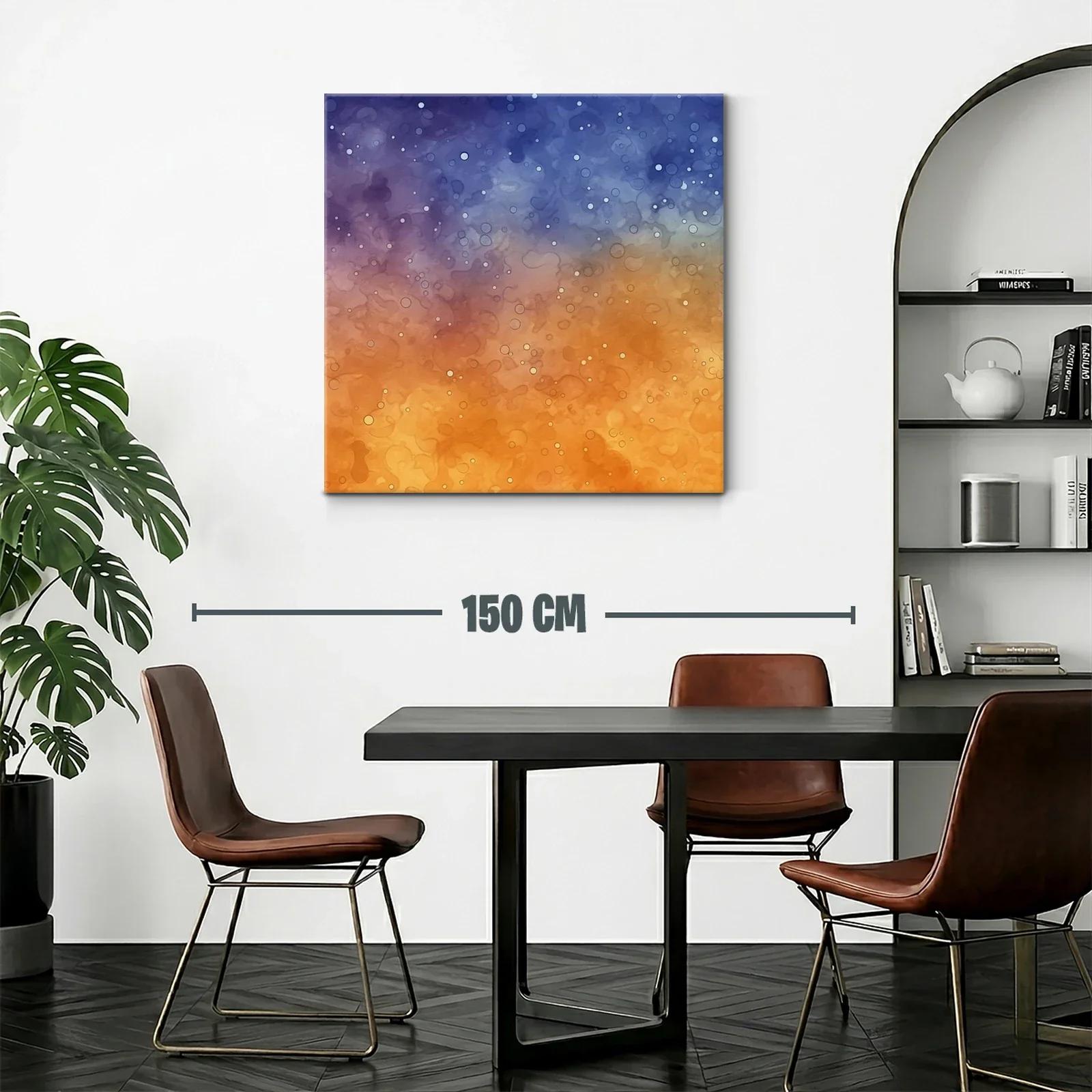 Cuadro abstracto con degradado cálido y frío luminoso — miniatura 2