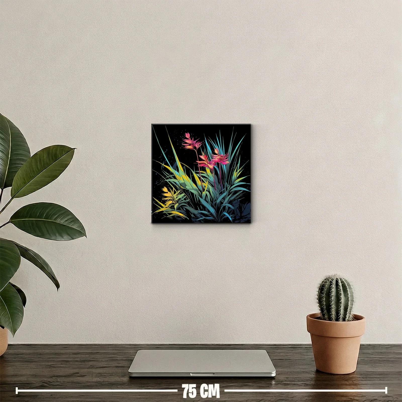 Flores vibrantes con contraste de colores en fondo negro — miniatura 2