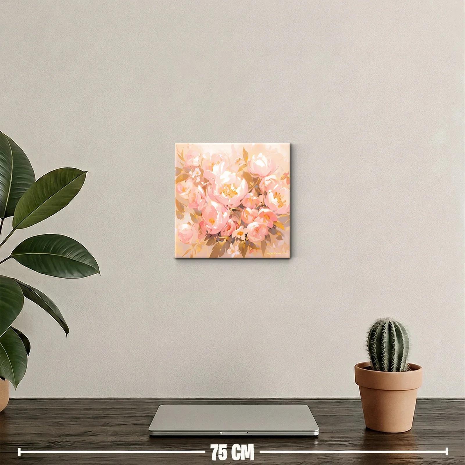Cuadro decorativo con ramo de flores rosas delicadas — miniatura 2