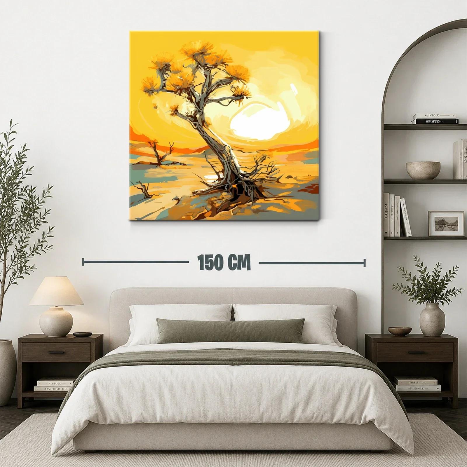 Árbol solitario en paisaje desértico iluminado al atardecer — miniatura 3