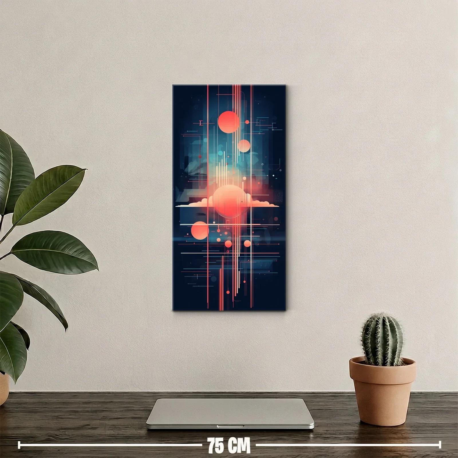 Cuadro soles abstractos con horizonte futurista — miniatura 2