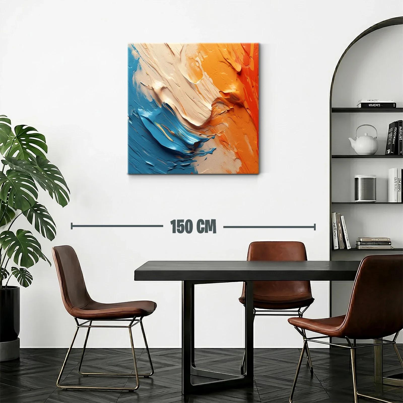 Composición vibrante en tonos azul y naranja fluido — miniatura 2