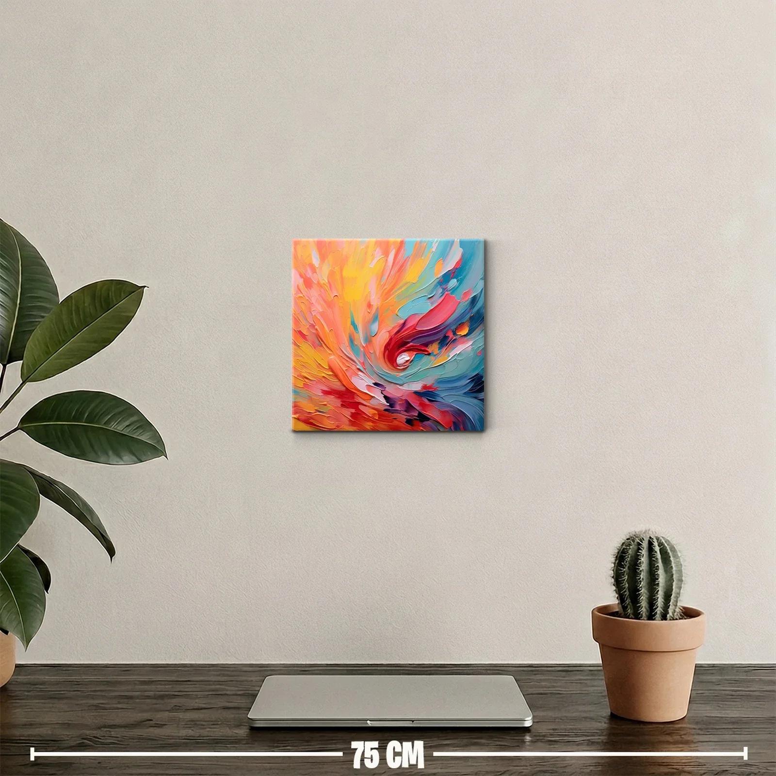 Cuadro abstracto con explosión de colores vibrantes — miniatura 2