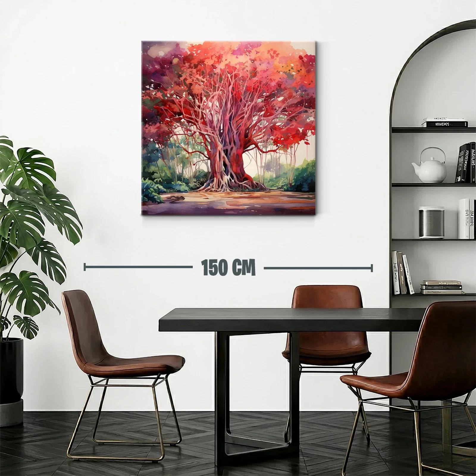 Árbol majestuoso con follaje en tonalidades rojas vibrantes — miniatura 2