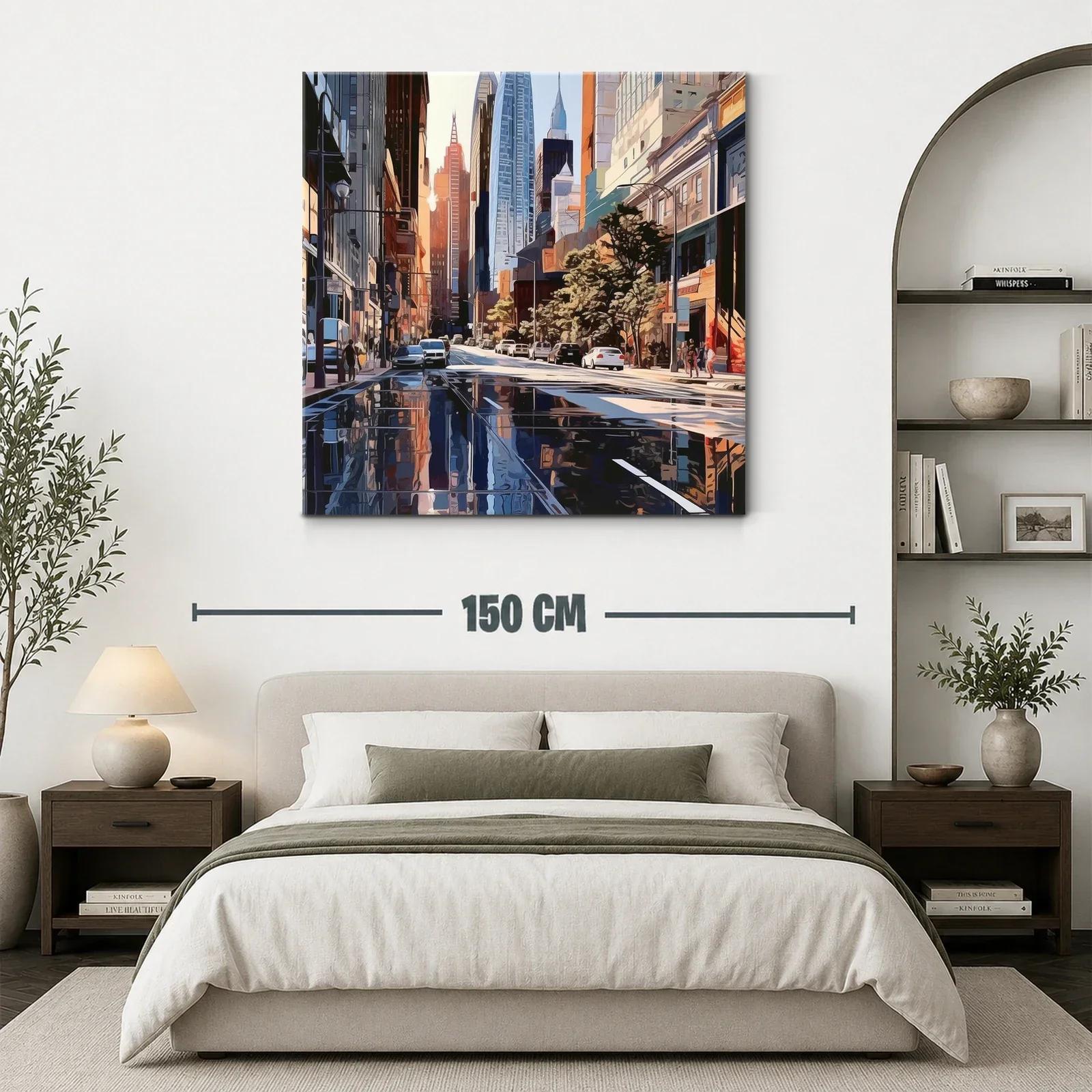 Paisaje urbano al atardecer con reflejos vibrantes — miniatura 3