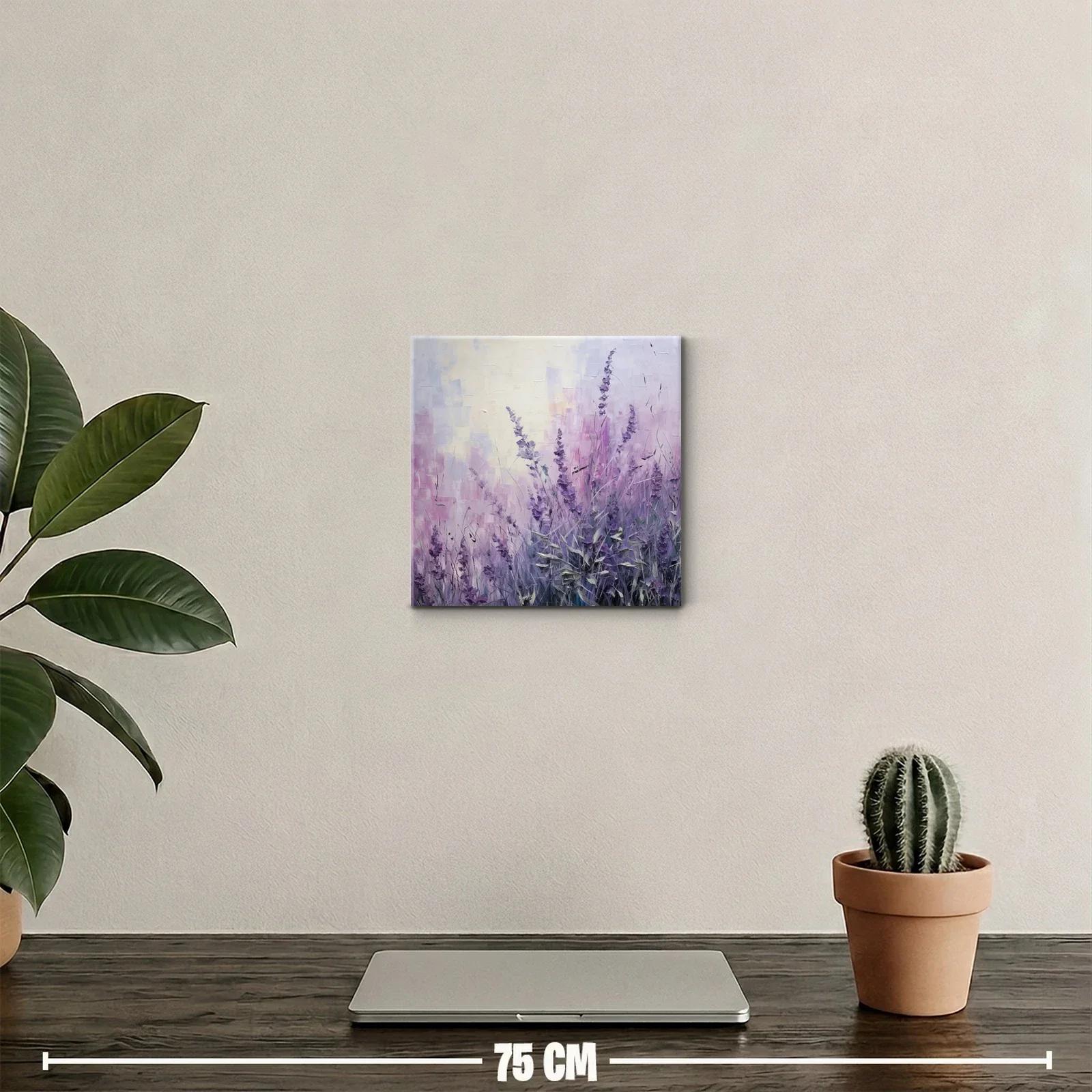 Cuadro decorativo con delicadas flores lavanda en tonos pastel — miniatura 2