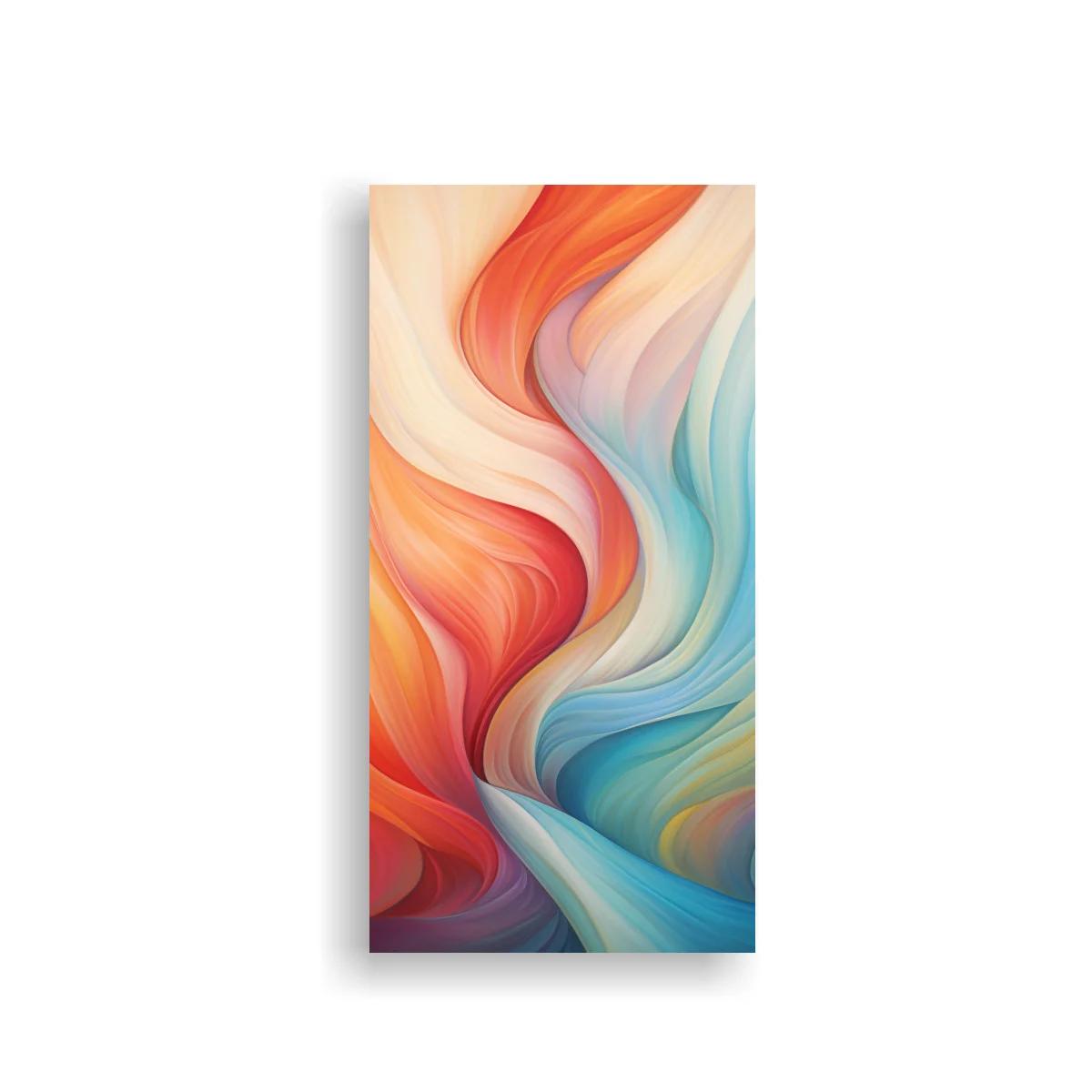 Cuadro ondas abstractas de color en tonos cálidos y fríos — imagen principal
