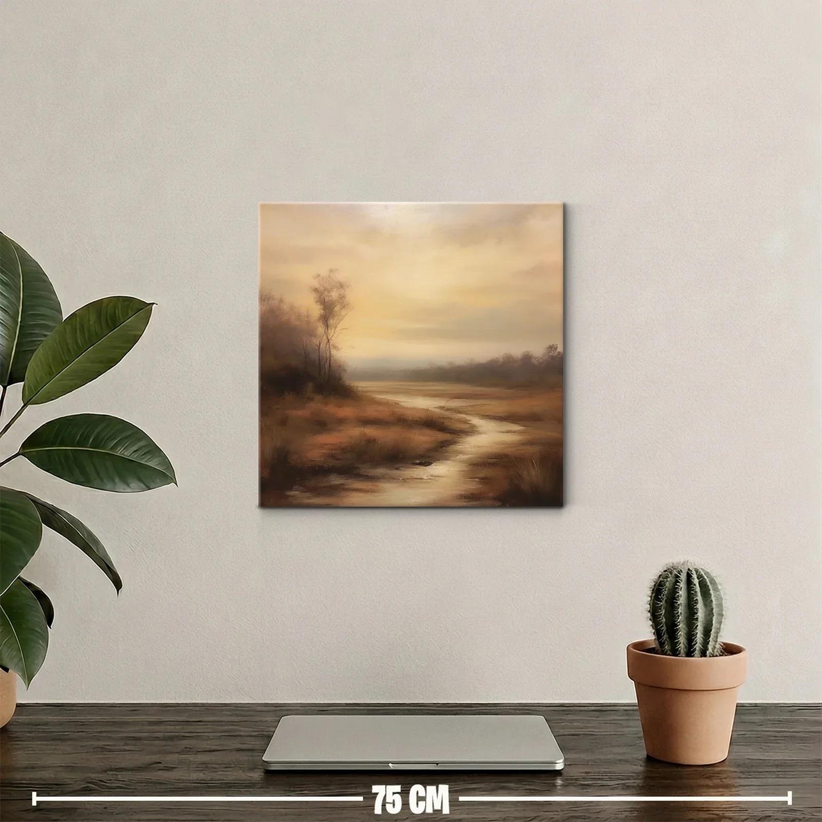 Paisaje sereno con río y tonos cálidos al atardecer — miniatura 2