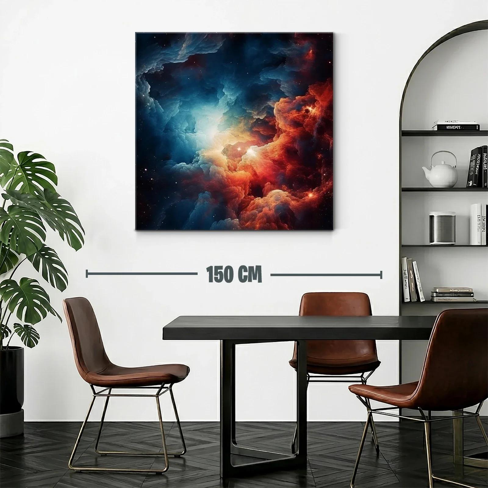 Cuadro abstracto con explosión cósmica en tonos intensos — miniatura 2