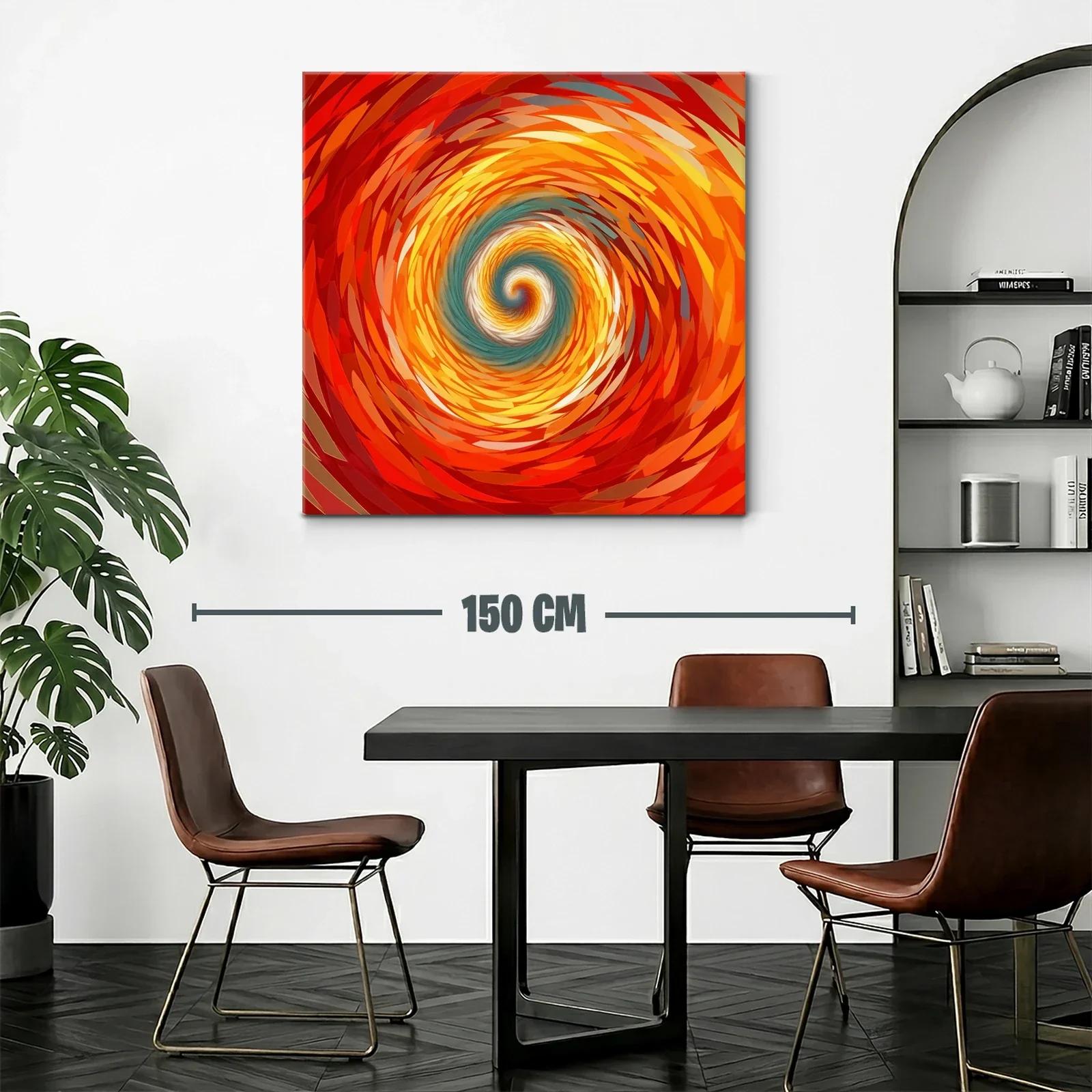 Cuadro abstracto espiral en tonos cálidos y contrastes suaves — miniatura 2